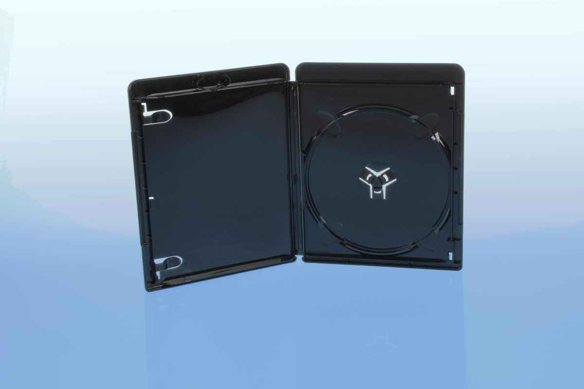 Blu-ray Box, Hülle, Leerhülle, 1-fach, 170 x 135 x 10 mm, schwarz
