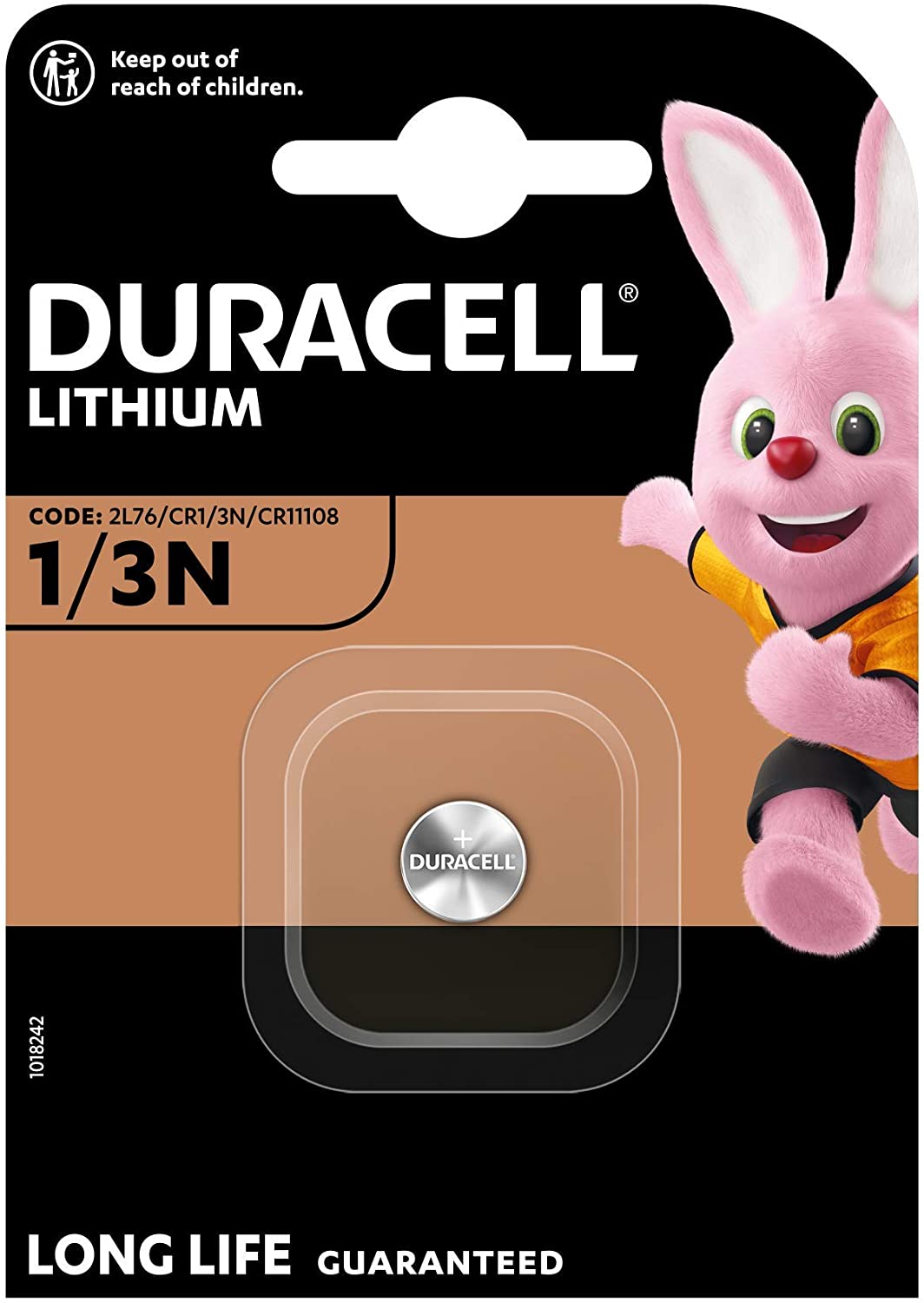 Duracell 1/3N, Lithium Hochleistungsbatterie, CR11108 2L76, 160mAh, 1er-Pack