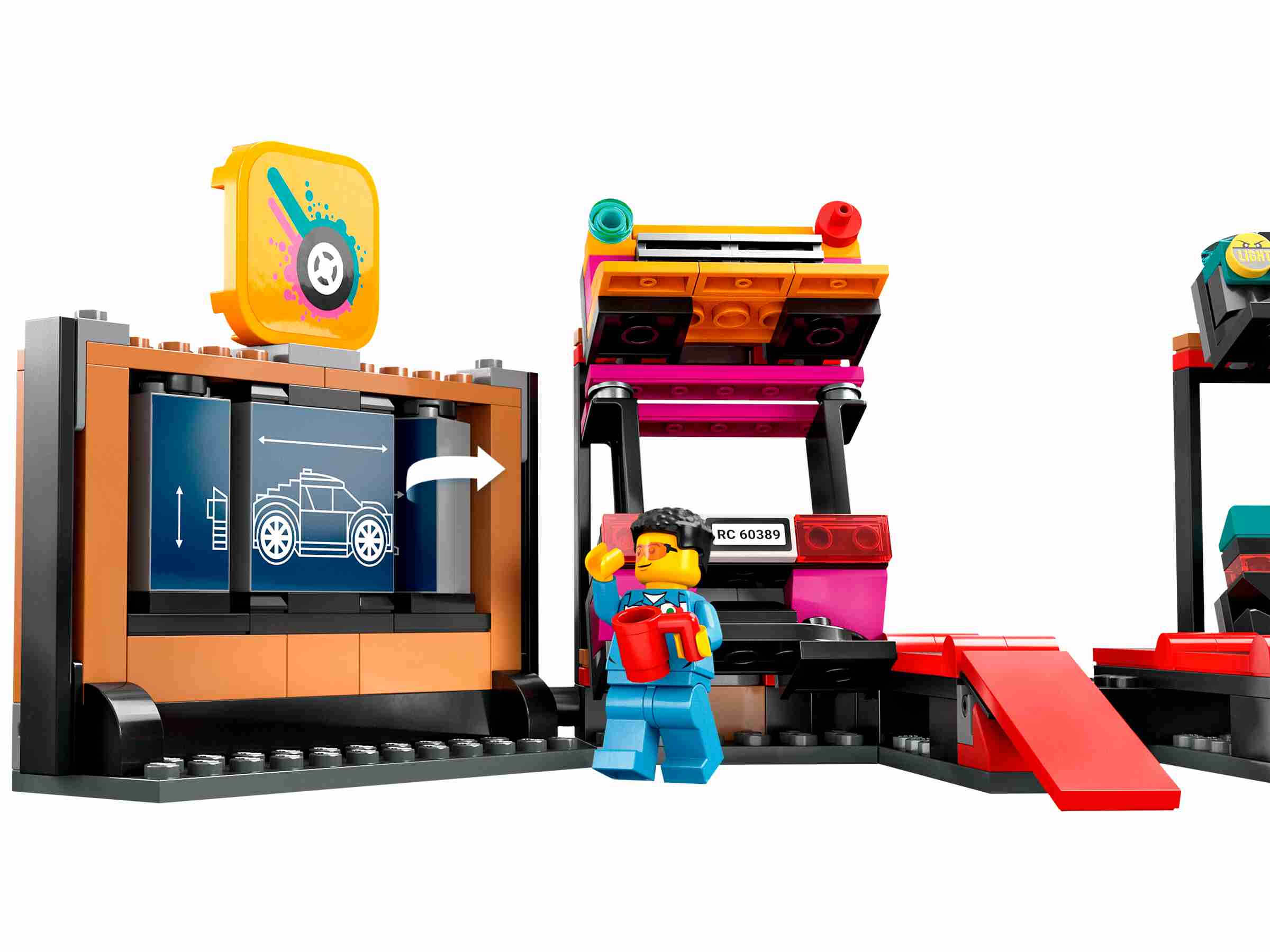 LEGO 60389 City Autowerkstatt, Reihe "Starke Fahrzeuge" ,2 gestaltbare Flitzer