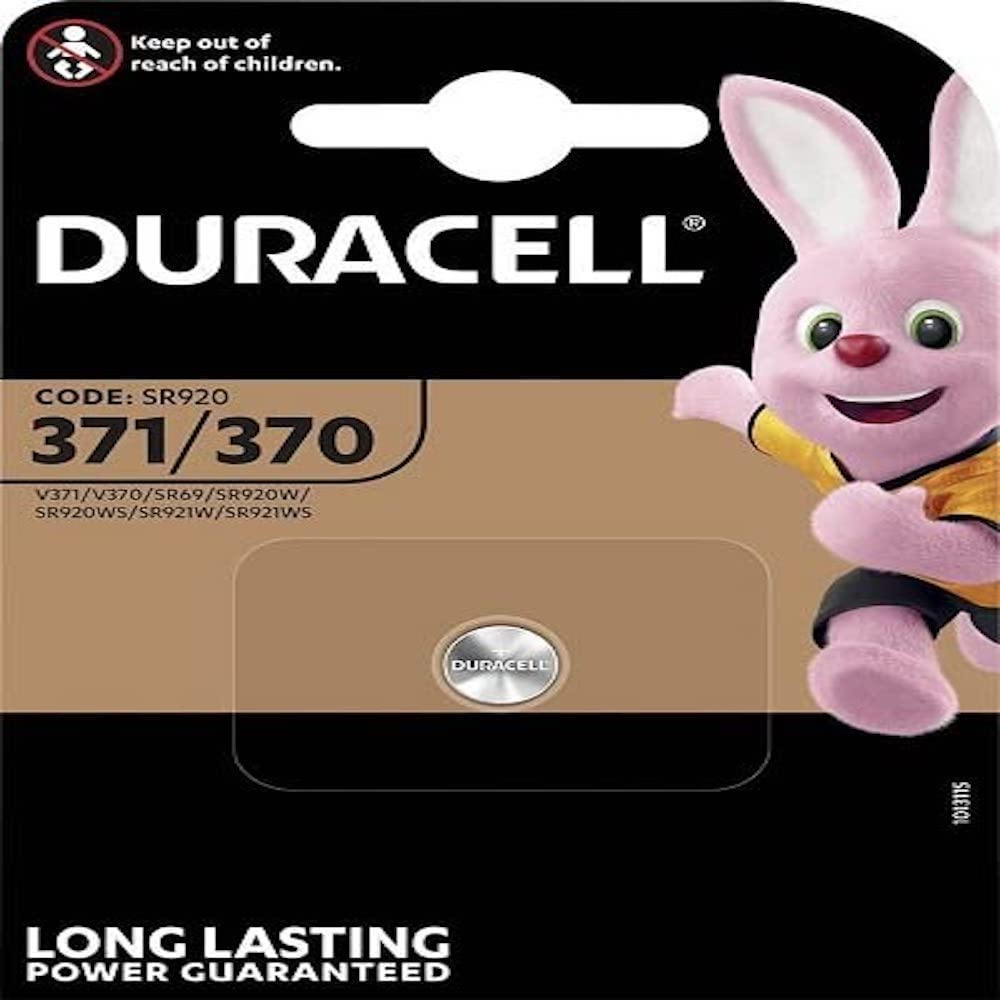 Duracell 371, 1.5V SiO Uhrenbatterie, 370 SR69 SR921, 40mAh, 1er-Pack 