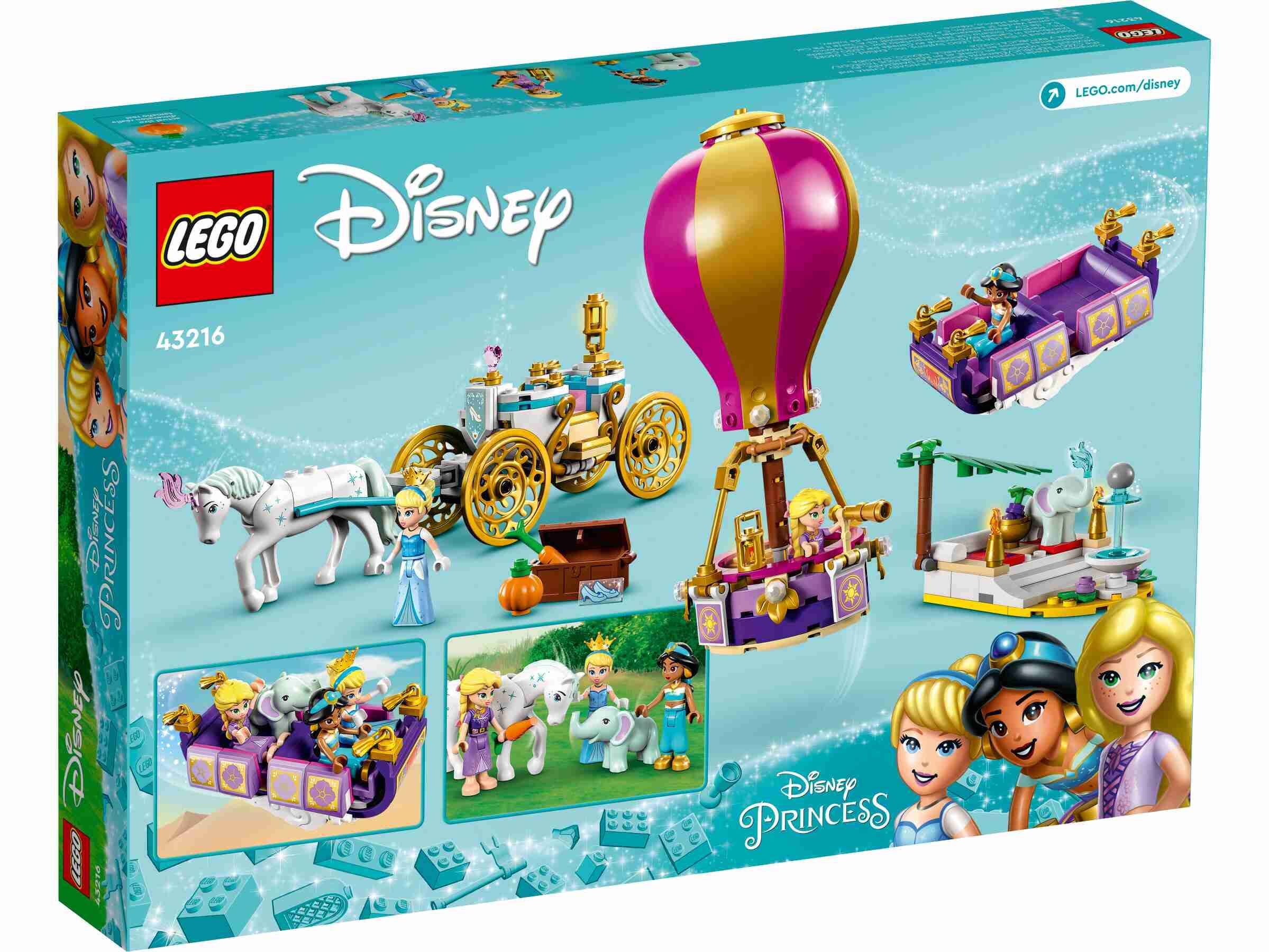 LEGO 43216 Disney Prinzessinnen auf magischer Reise, Jasmin Cinderella Rapunzel