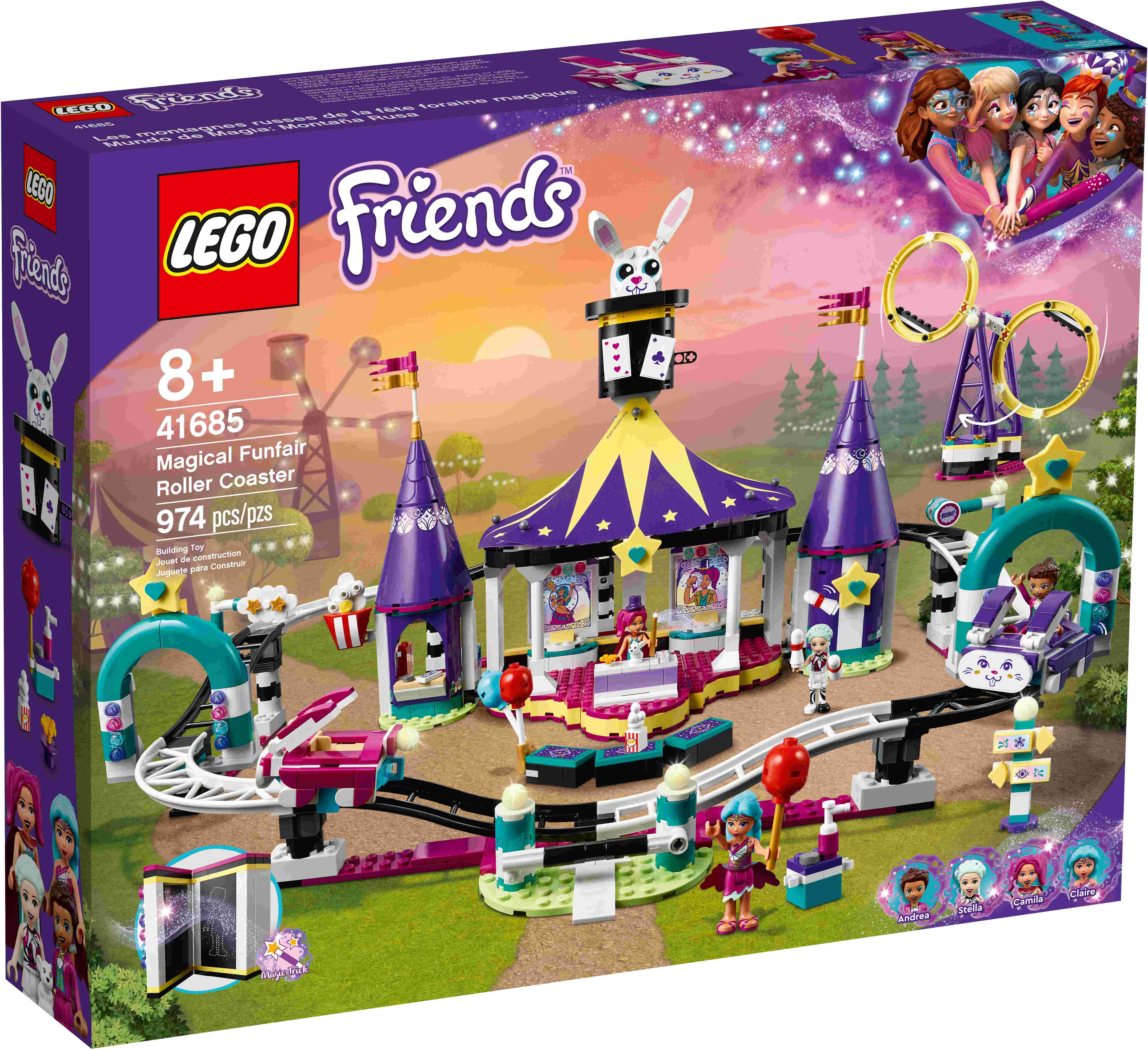 LEGO 41685 Friends Magische Jahrmarktachterbahn, Freizeit und Vergnügunspark