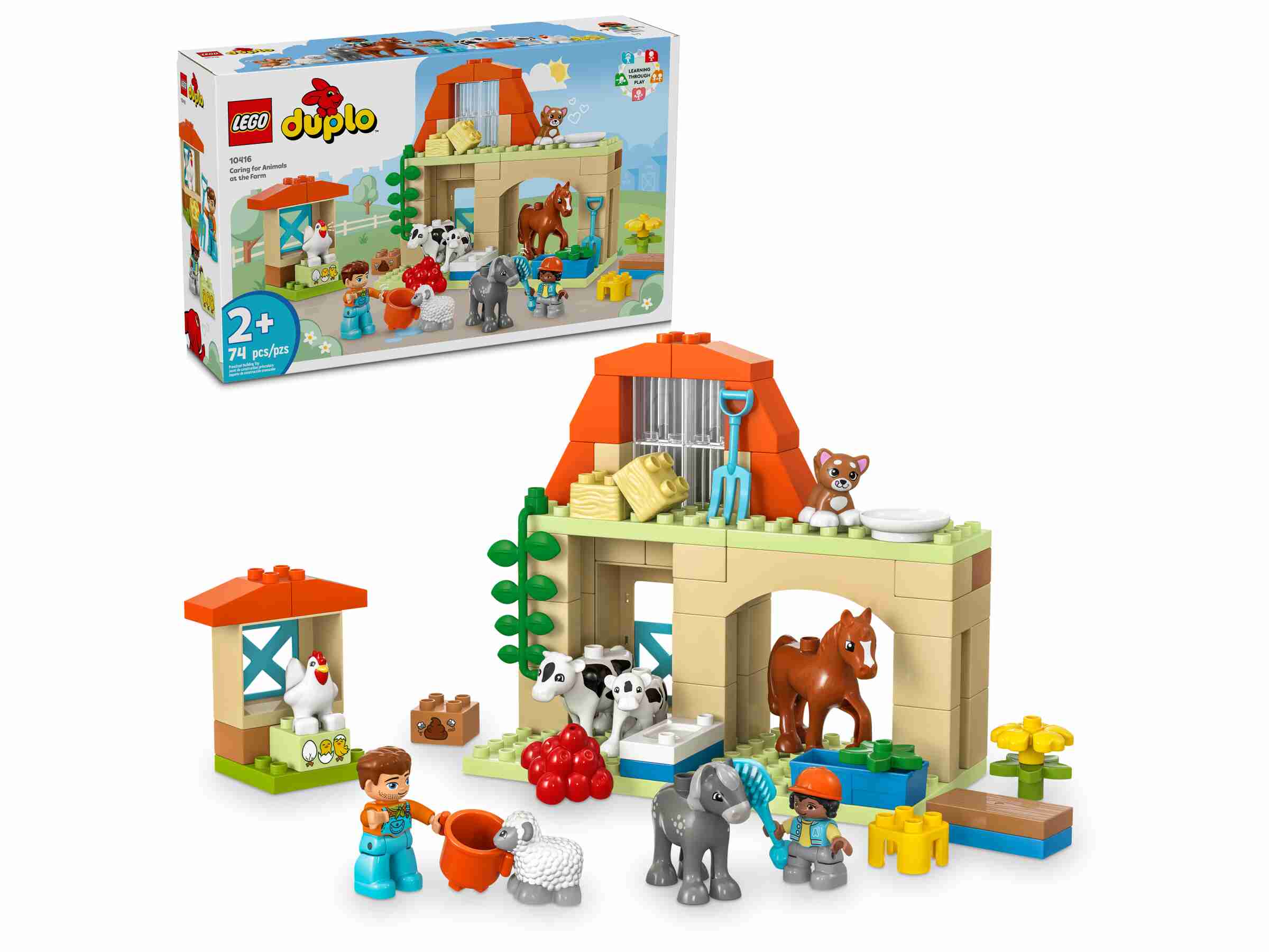 LEGO 10416 DUPLO Tierpflege auf dem Bauernhof, 2 Personen, 8 Tierfiguren