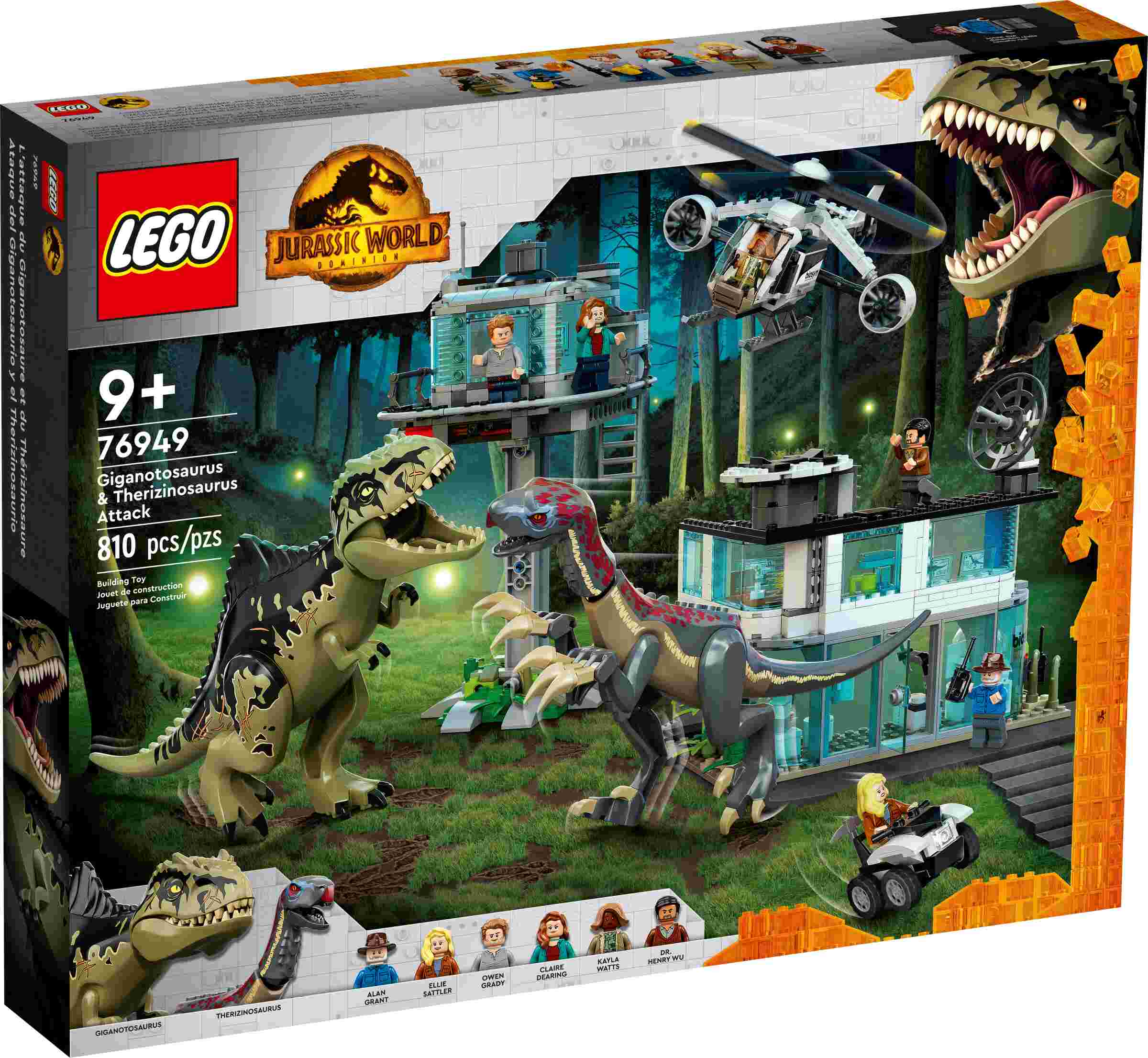 LEGO 76949 Jurassic World Giganotosaurus & Therizinosaurus Angriff, Hubschrauber