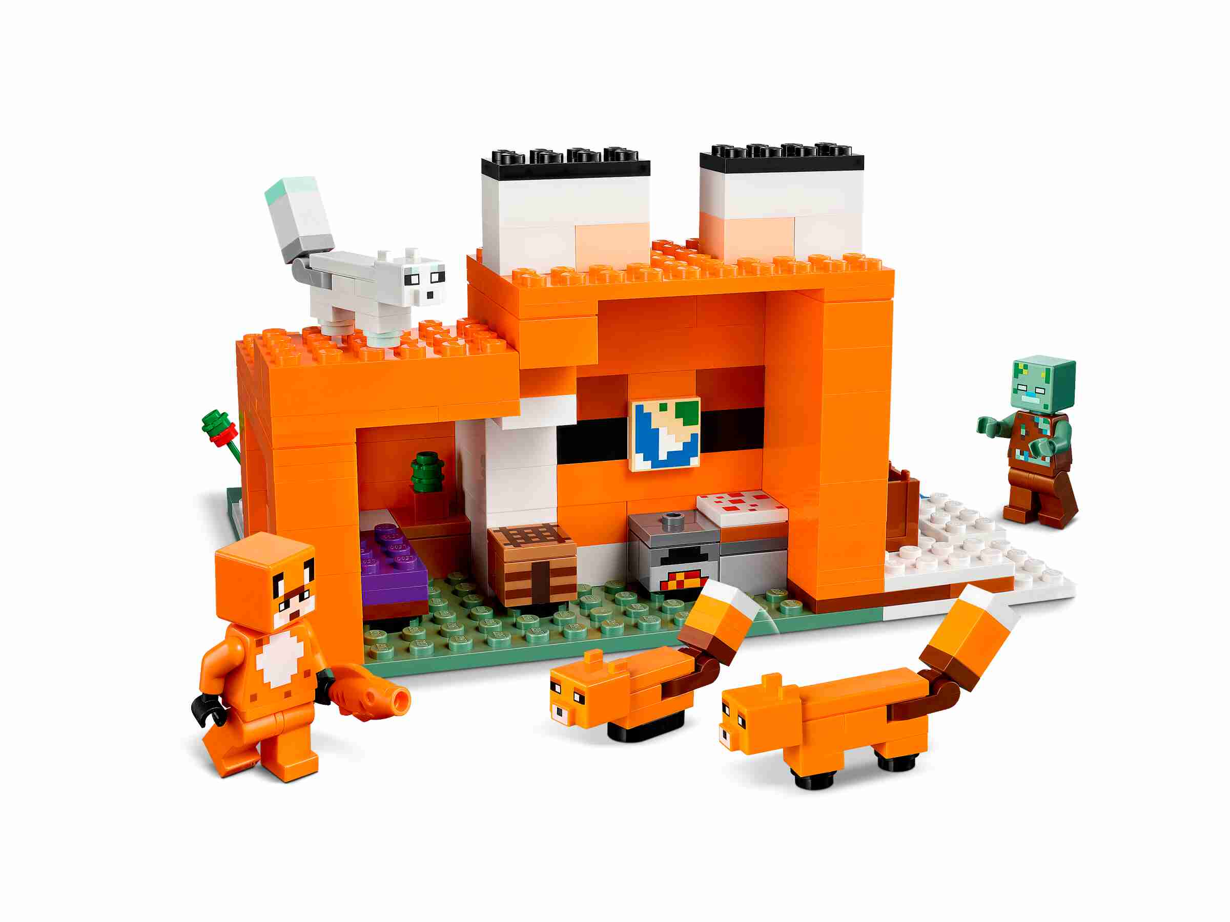 LEGO 21178 Minecraft Die Fuchs-Lodge, von ertrunkenem Zombie u. Tieren