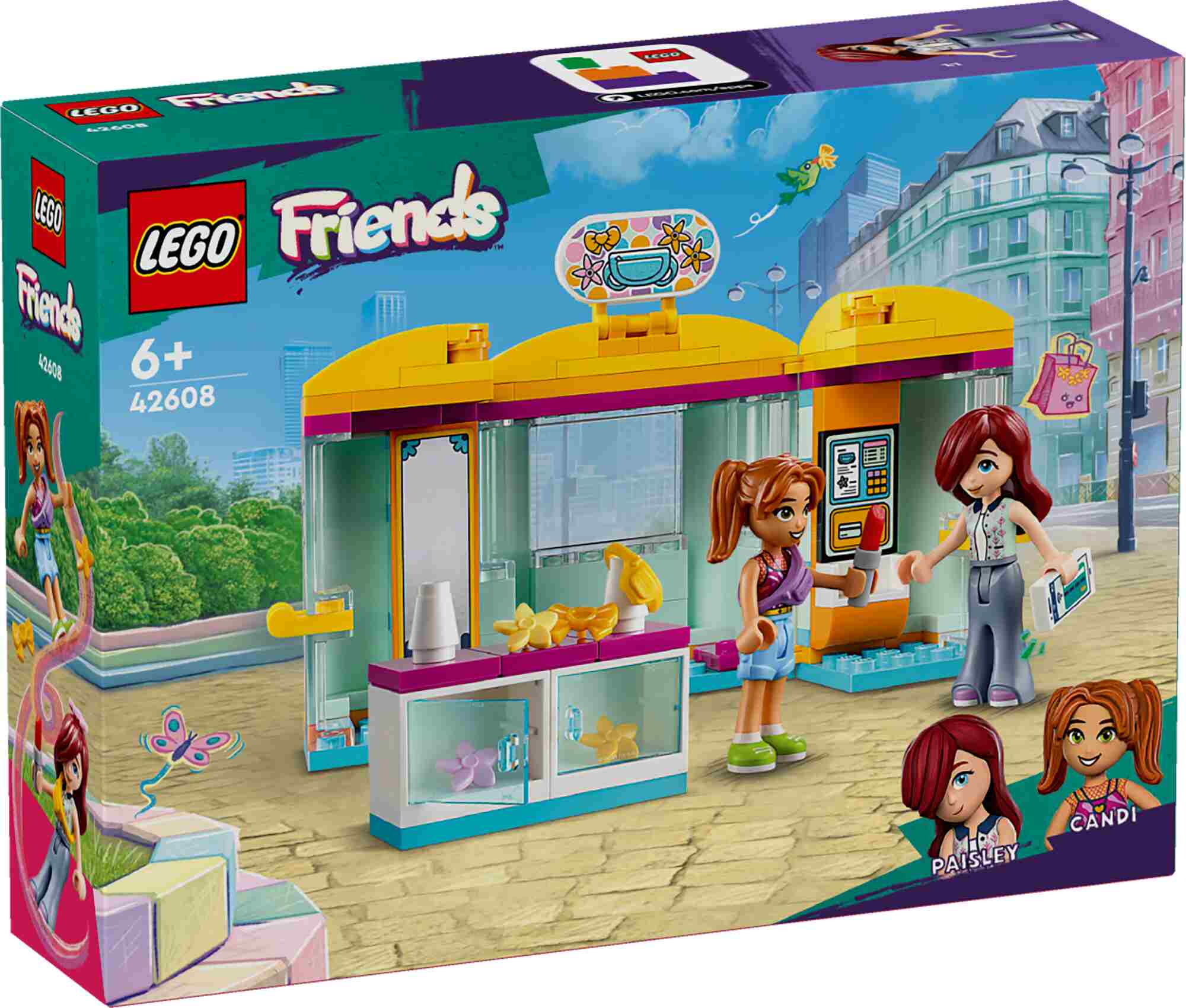 LEGO 42608 Friends Mini-Boutique, 2 Spielfiguren, modische Accessoires