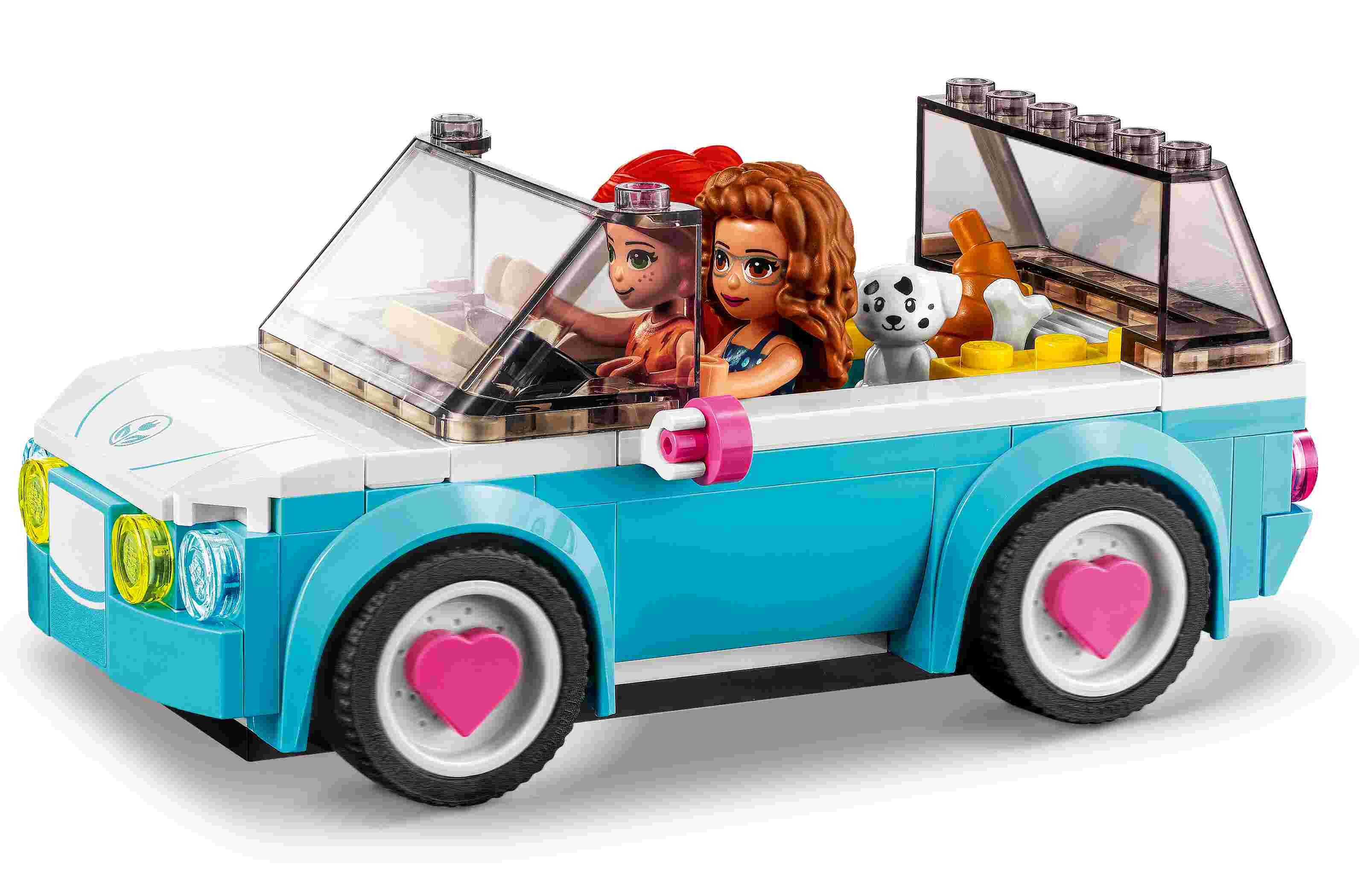 LEGO 41443 Friends Olivias Elektroauto Set mit Olivia & Mia und Spielzeugauto
