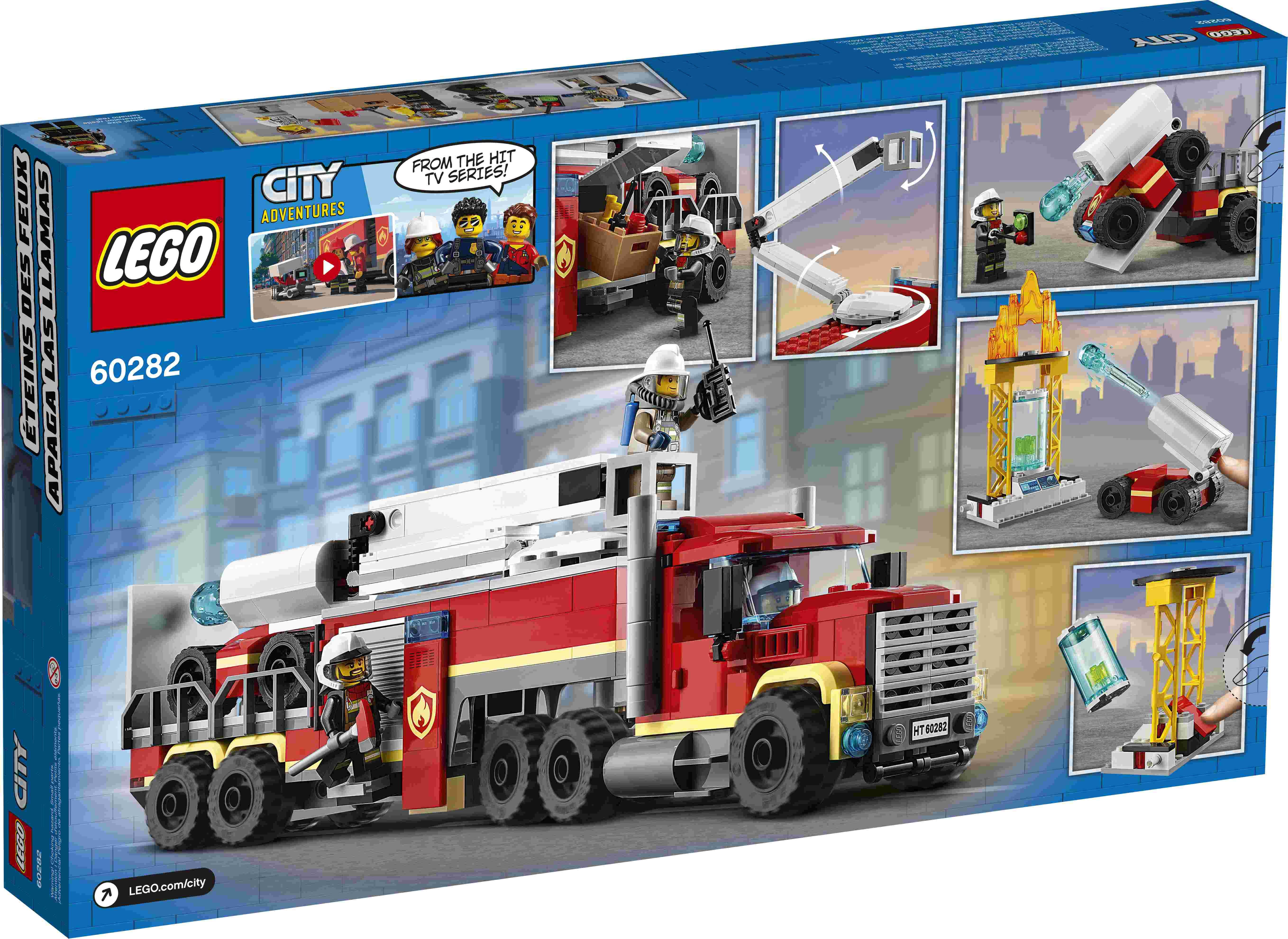 LEGO 60282 City Mobile Feuerwehreinsatzzentrale, Feuerwehrauto, Hubrettungsbühne