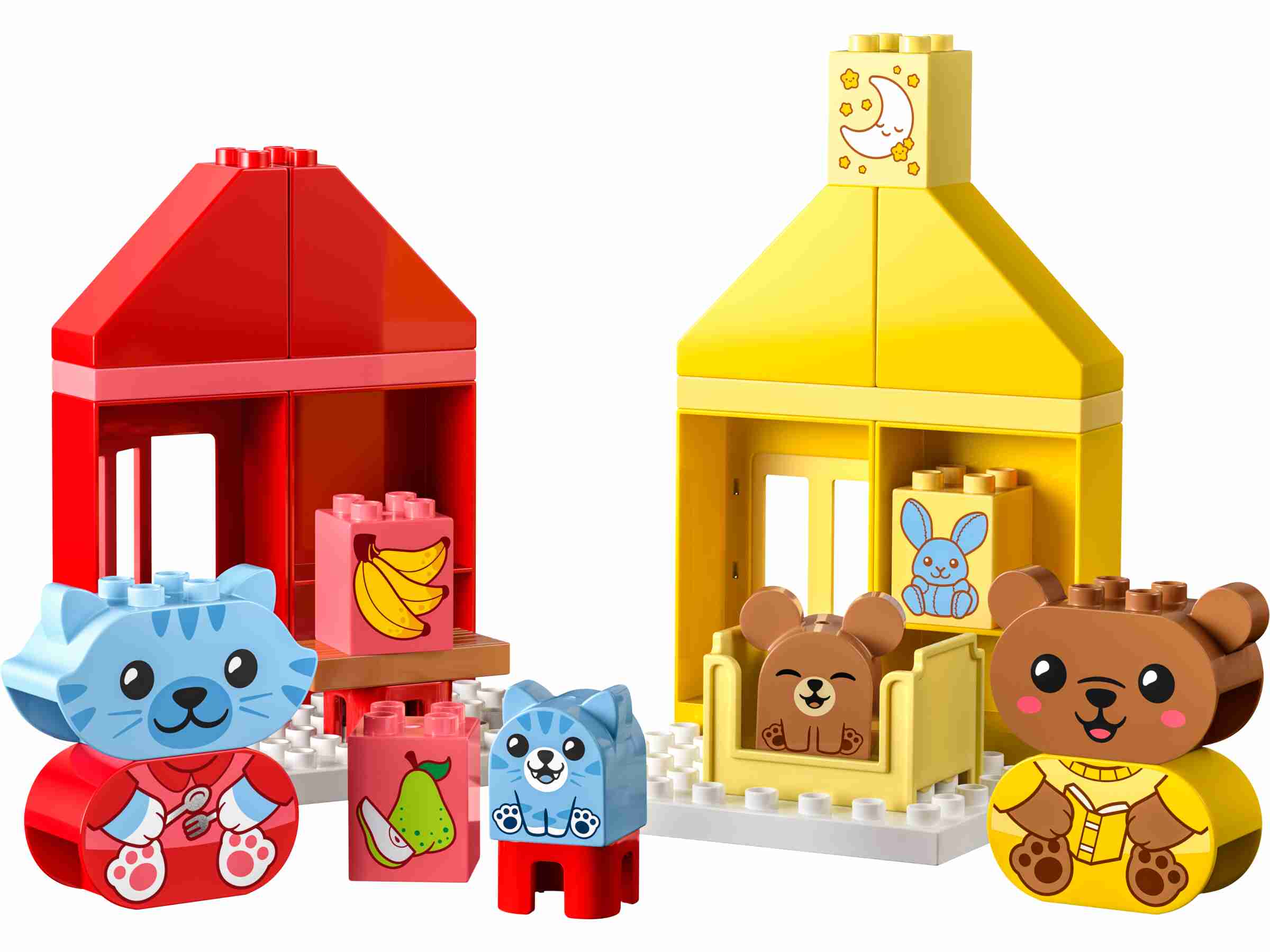 LEGO 10414 DUPLO Alltagsroutinen: Essen & Schlafenszeit, 2 Tierfamilien