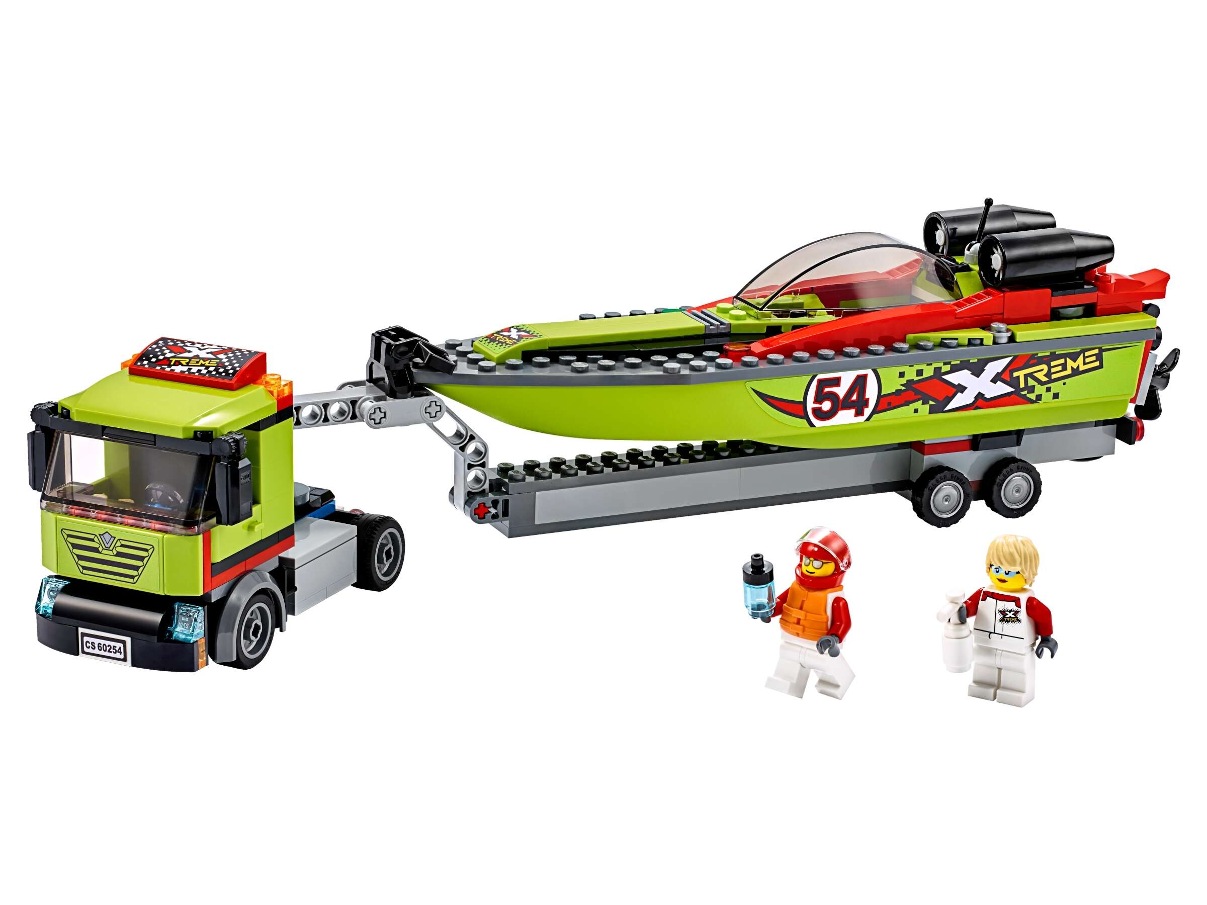 LEGO 60254 City Rennboot-Transporter LKW-Spielzeug mit Anhänger und Schnellboot