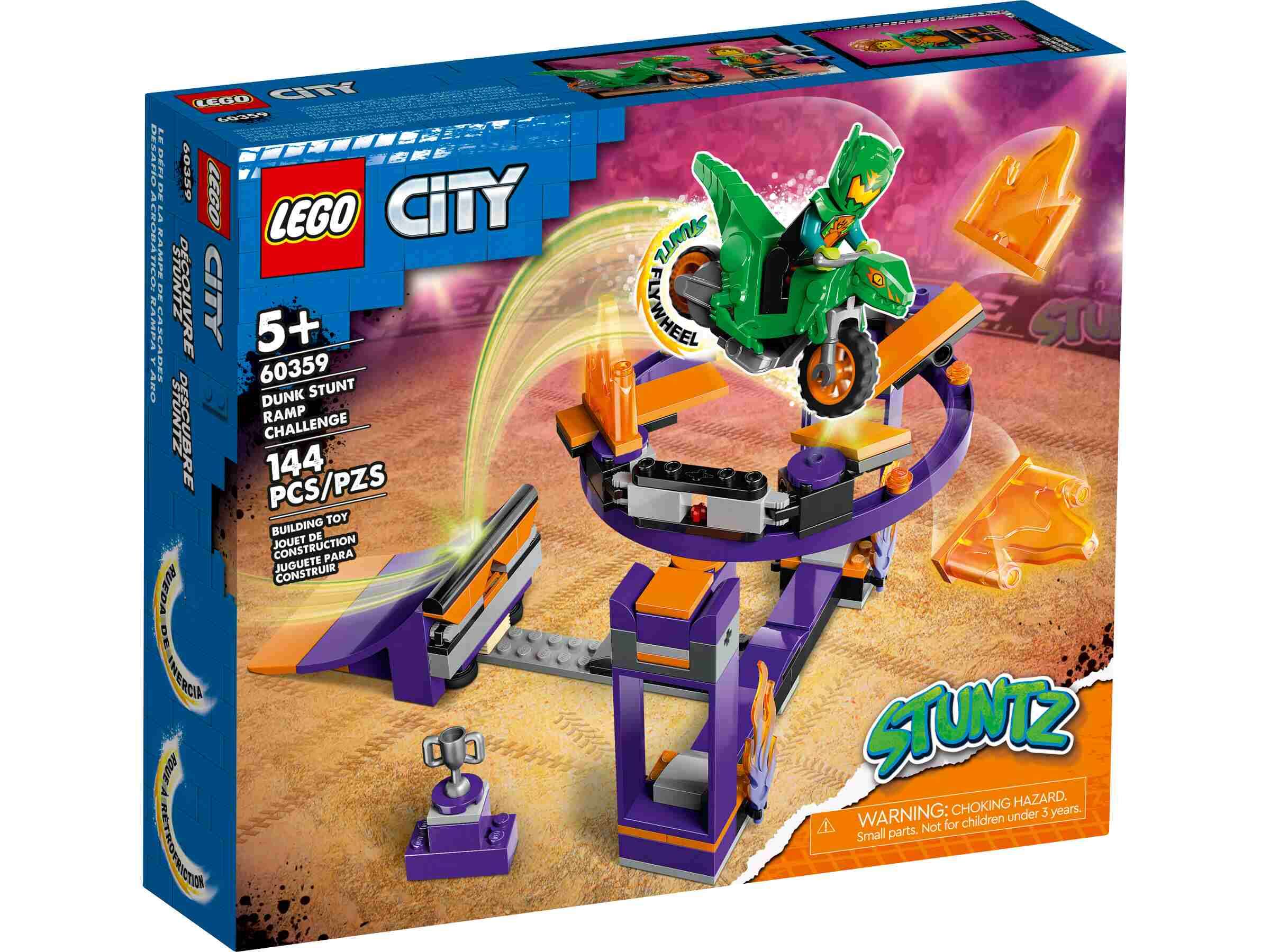 LEGO 60359 City Sturzflug-Challenge, Stuntz, Fahrer-Minifigur, Rampe