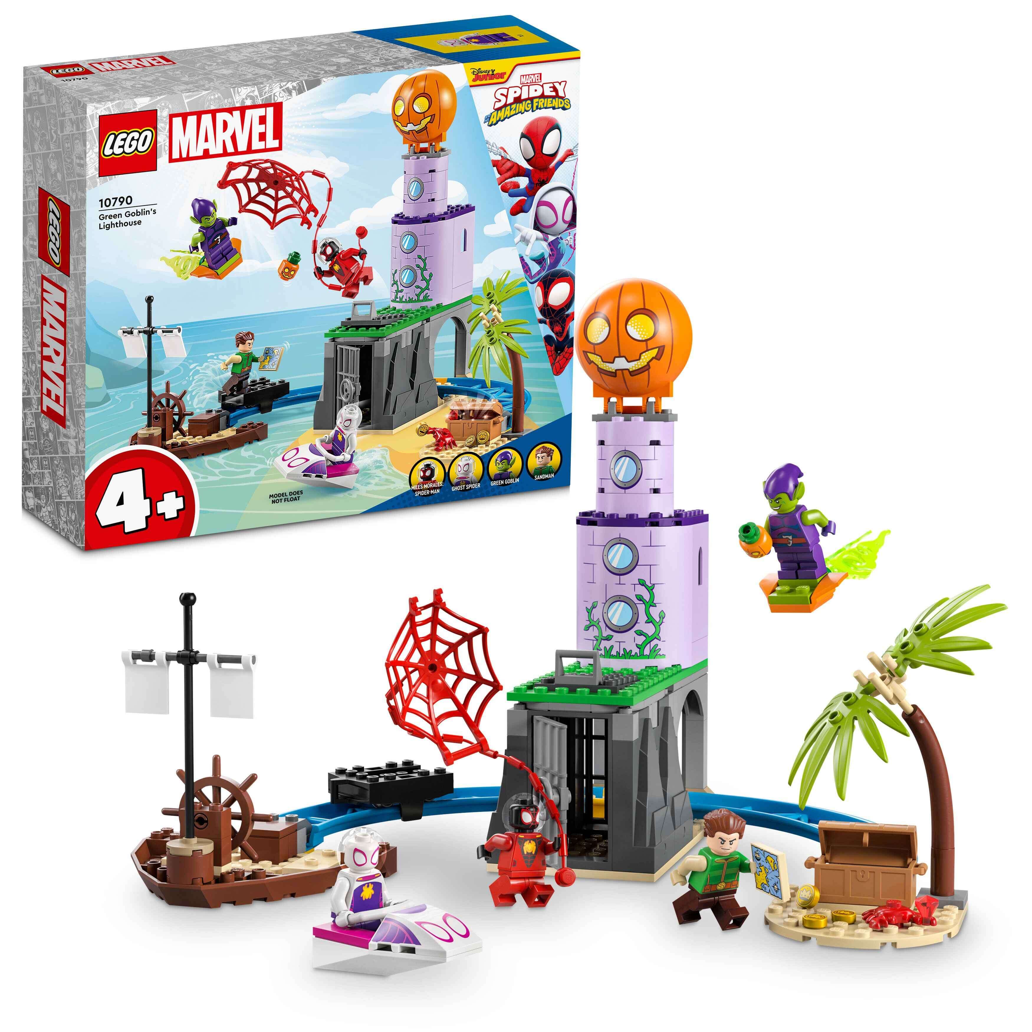 LEGO 10790 Marvel Spideys Team an Green Goblins Leuchtturm, 4 Minifiguren