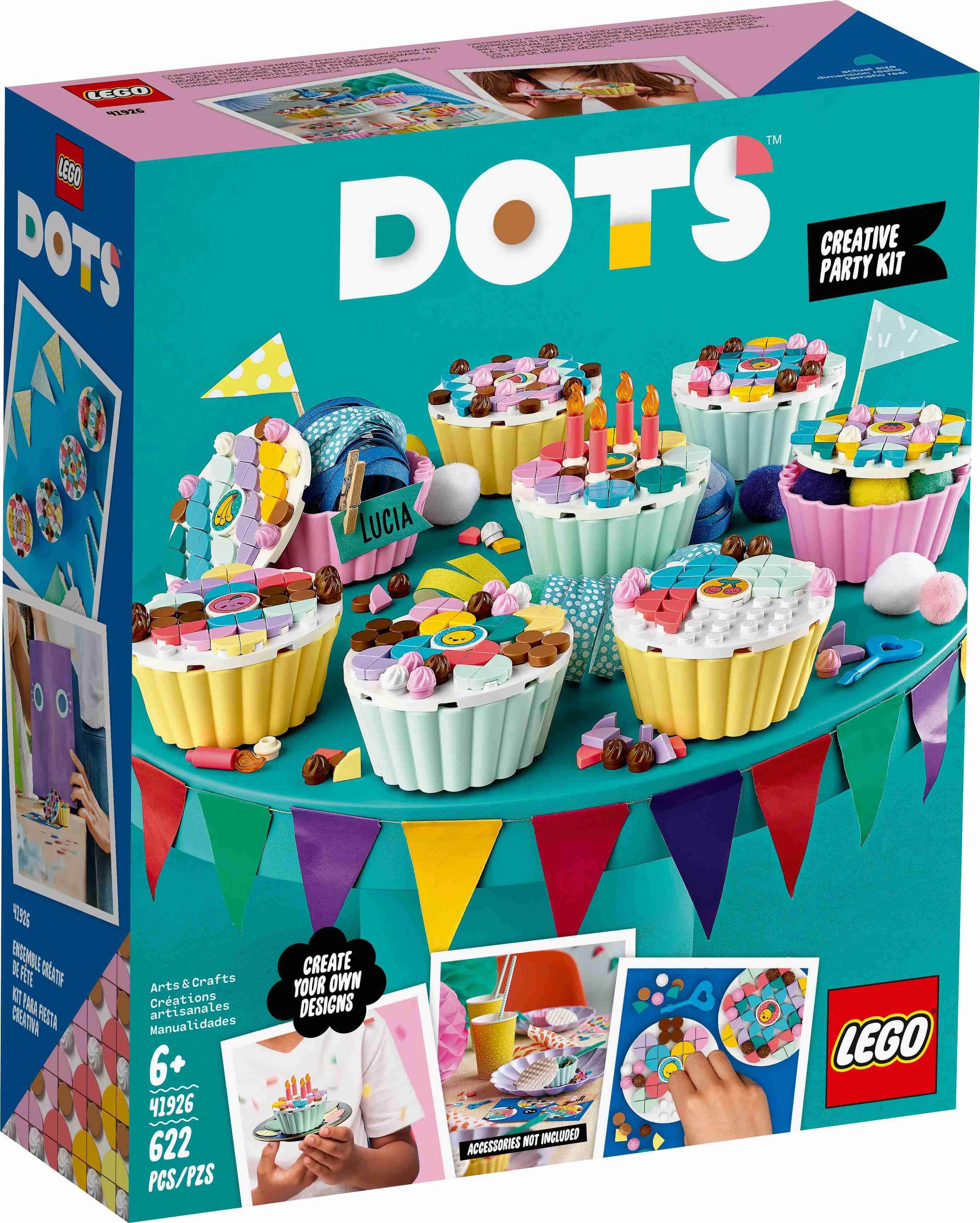 LEGO 41926 DOTS Cupcake Partyset, Geburtstag, 8 Cupcakes zum Selbergestalten