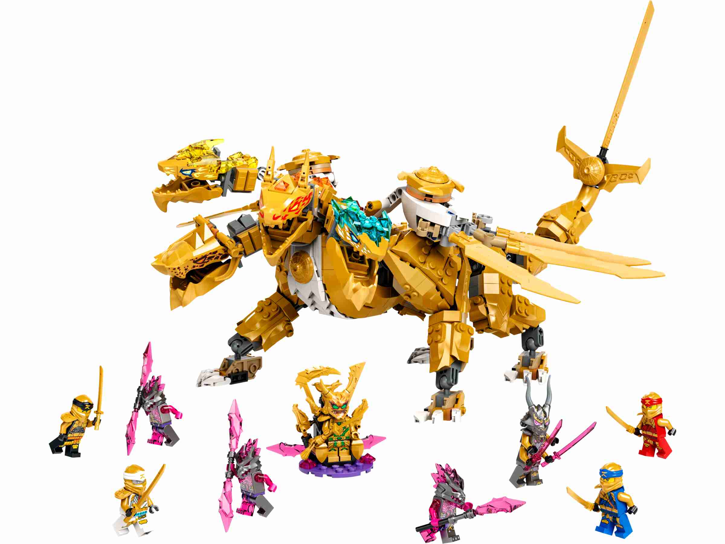 LEGO 71774 NINJAGO Lloyds Ultragolddrache, Set mit Drachen-Figur, 9 Minifiguren