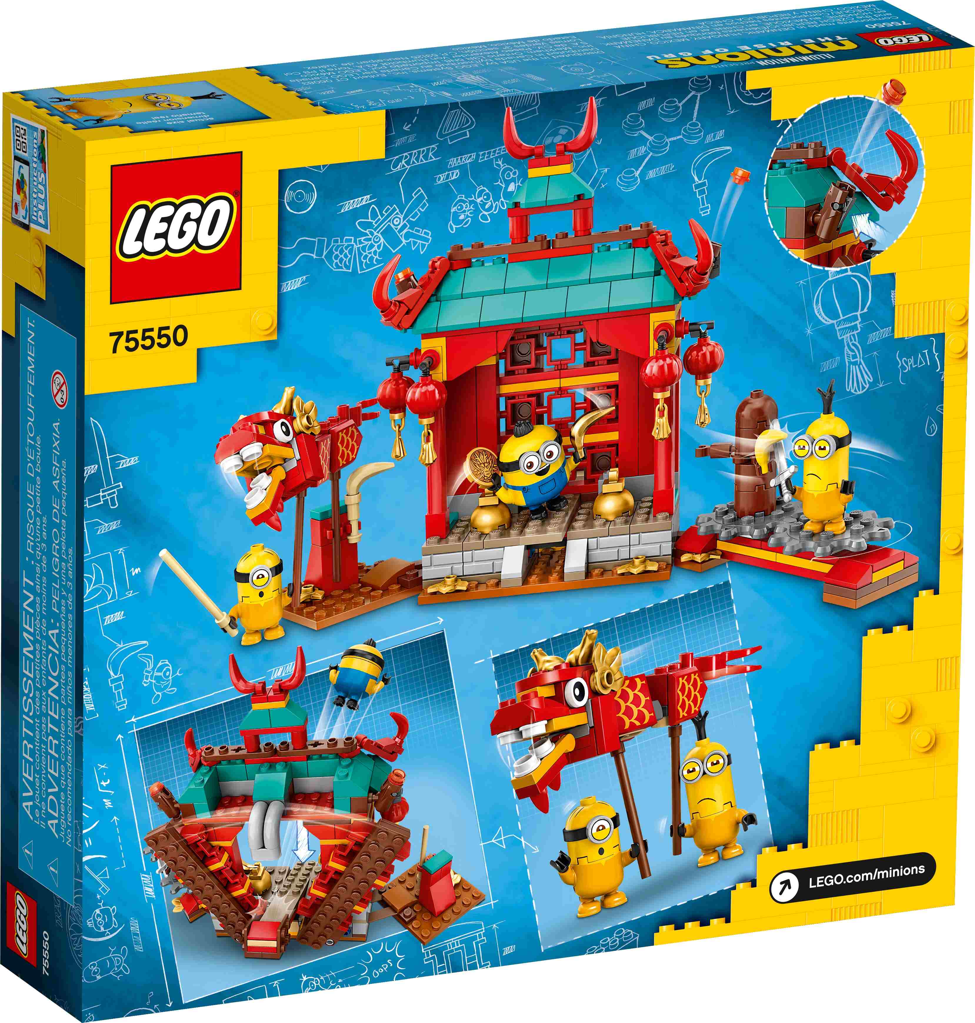 LEGO 75550 Minions Kung Fu Tempel, Figuren: Otto, Kevin und Stuart