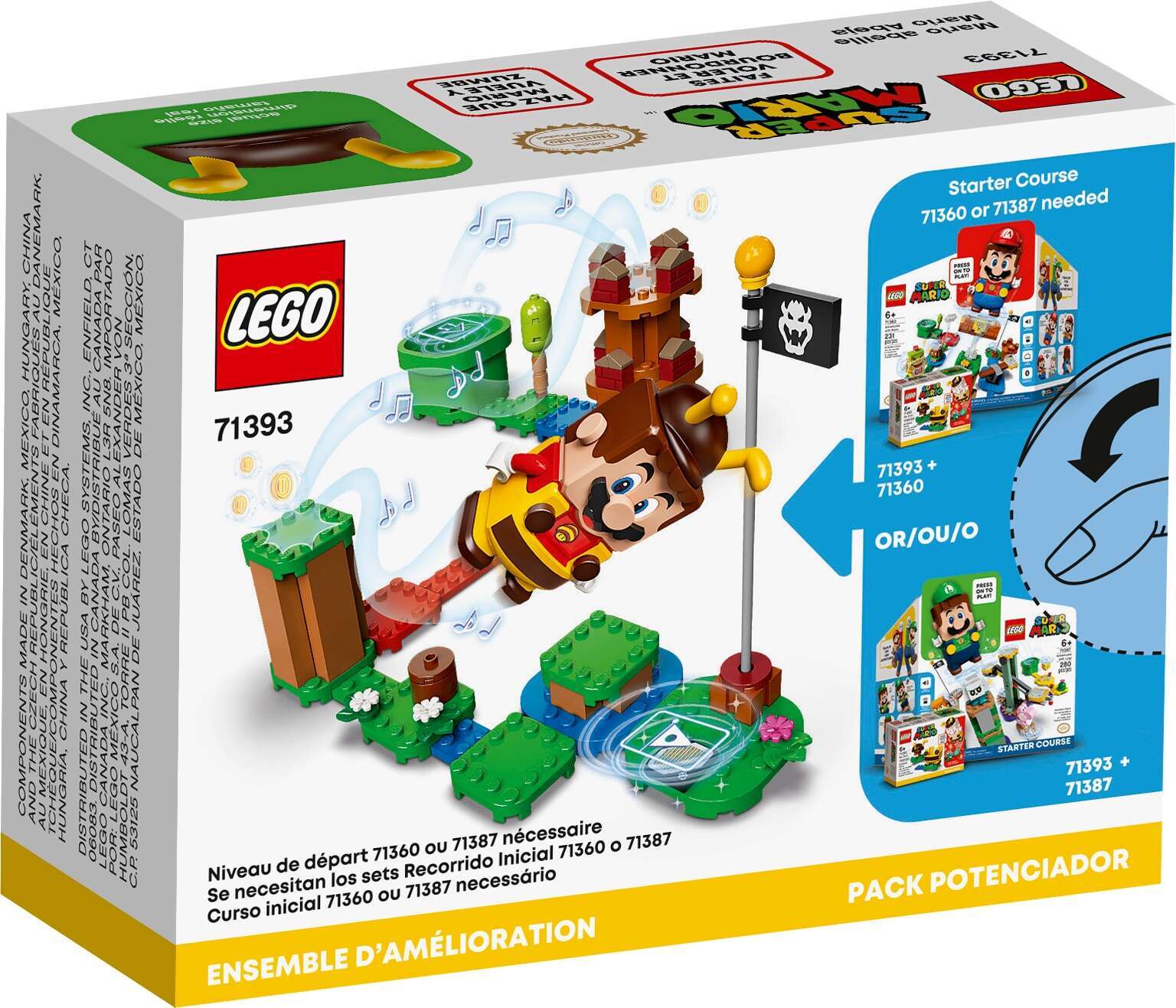 LEGO 71393 Super Mario Bienen-Mario Anzug, Power-Up-Paket, interaktiver Anzug