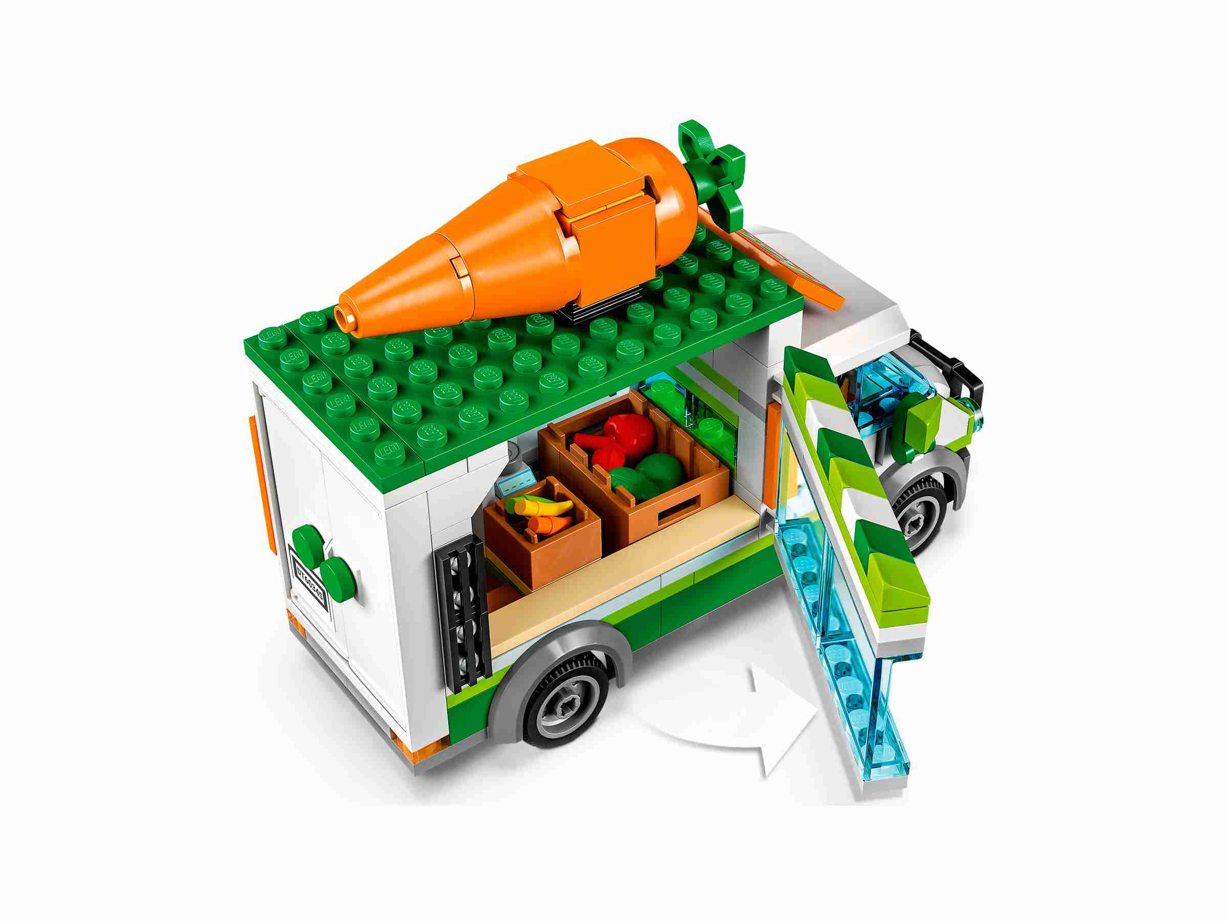 LEGO 60345 City Gemüse-Lieferwagen, 1 Hase und 3 Minifiguren