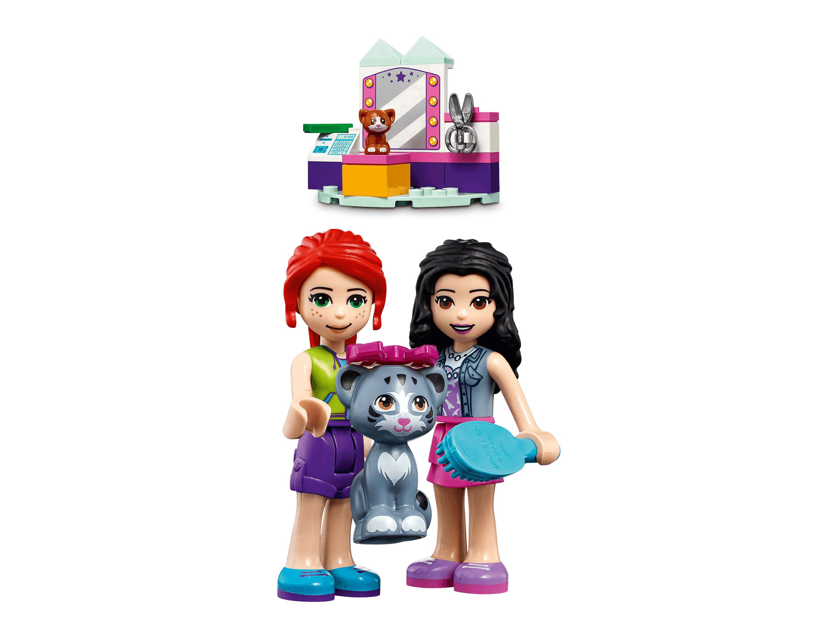 LEGO 41439 Friends Mobiler Katzensalon, 2 Minifiguren, 2 Katzen