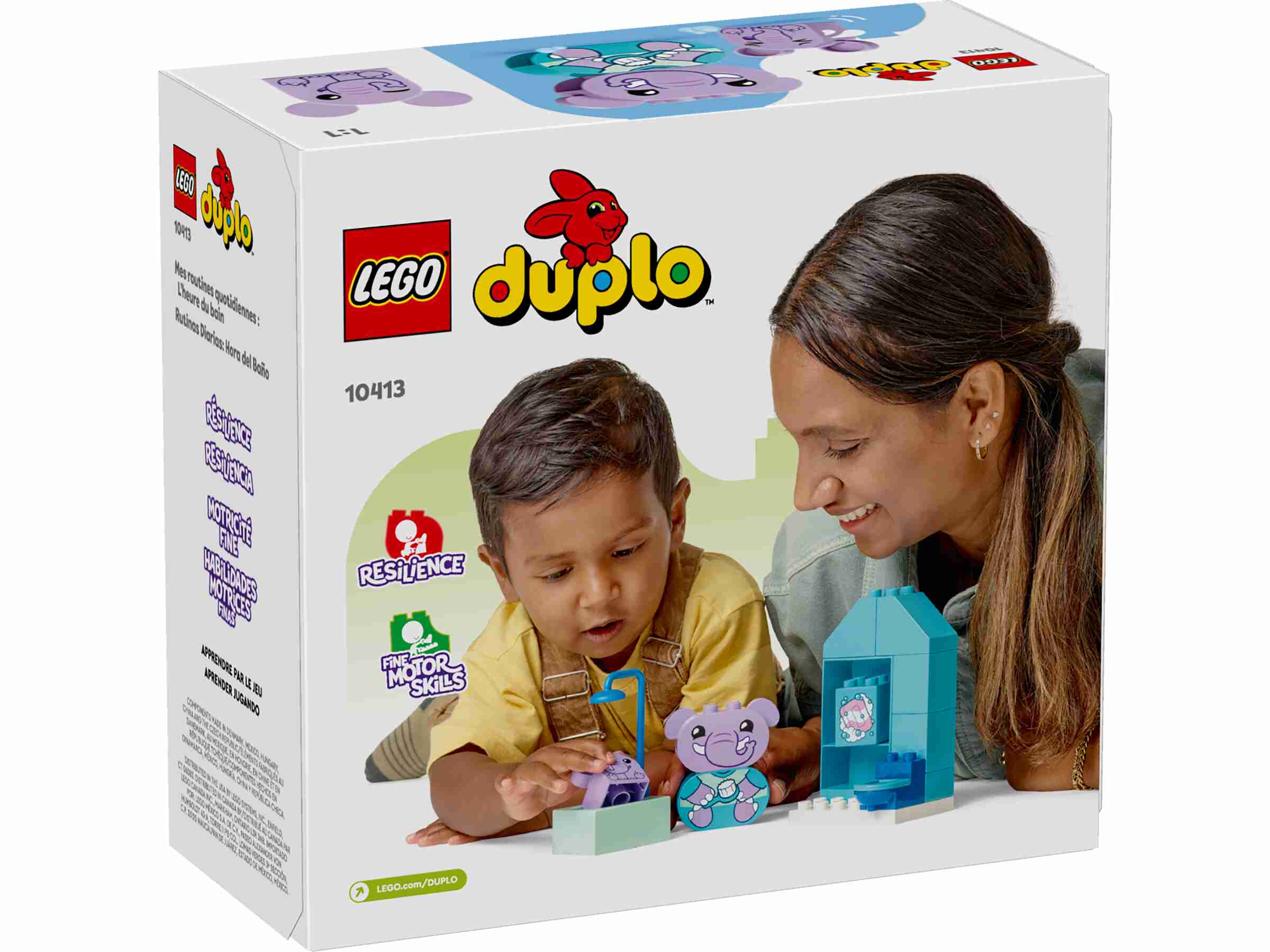 LEGO 10413 DUPLO Alltragsroutinen: Baden, 2 Spielzeugelefanten, Dusche, Toilette