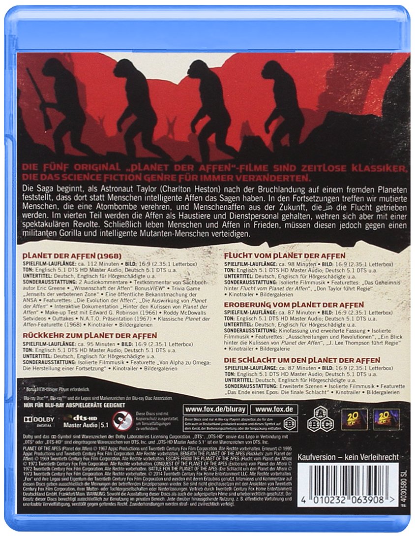 Planet der Affen - Legacy Collection - 5 Filme auf 5 Disks