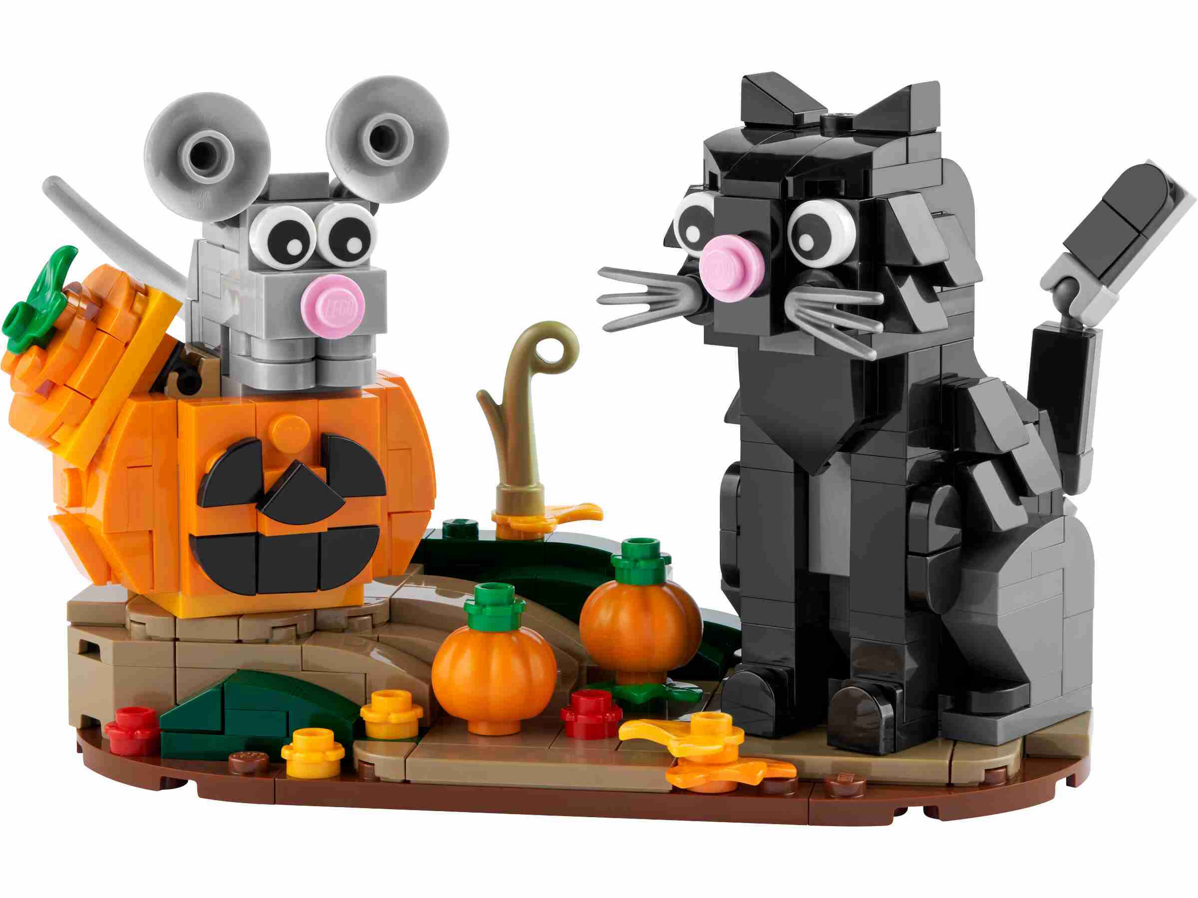 LEGO 40570 Iconic Katz und Maus an Halloween, drehbare Grundplatte