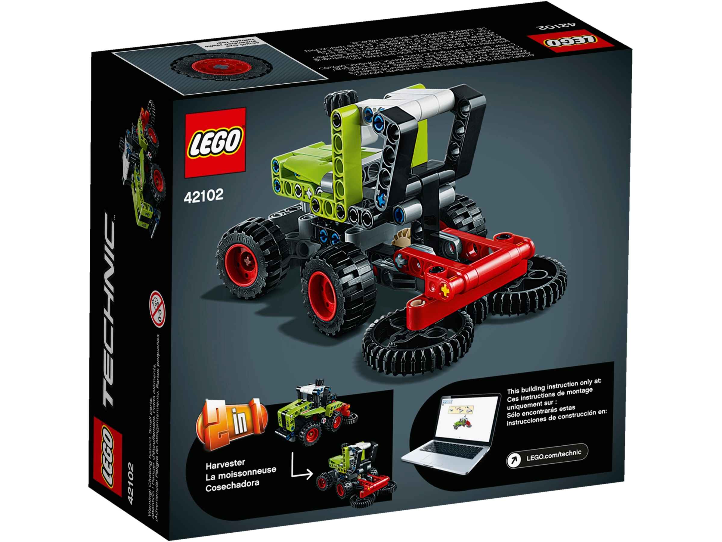 LEGO  42102 Technic Mini CLAAS XERION Traktor & Feldhäcksler, 2-in-1 Bausatz