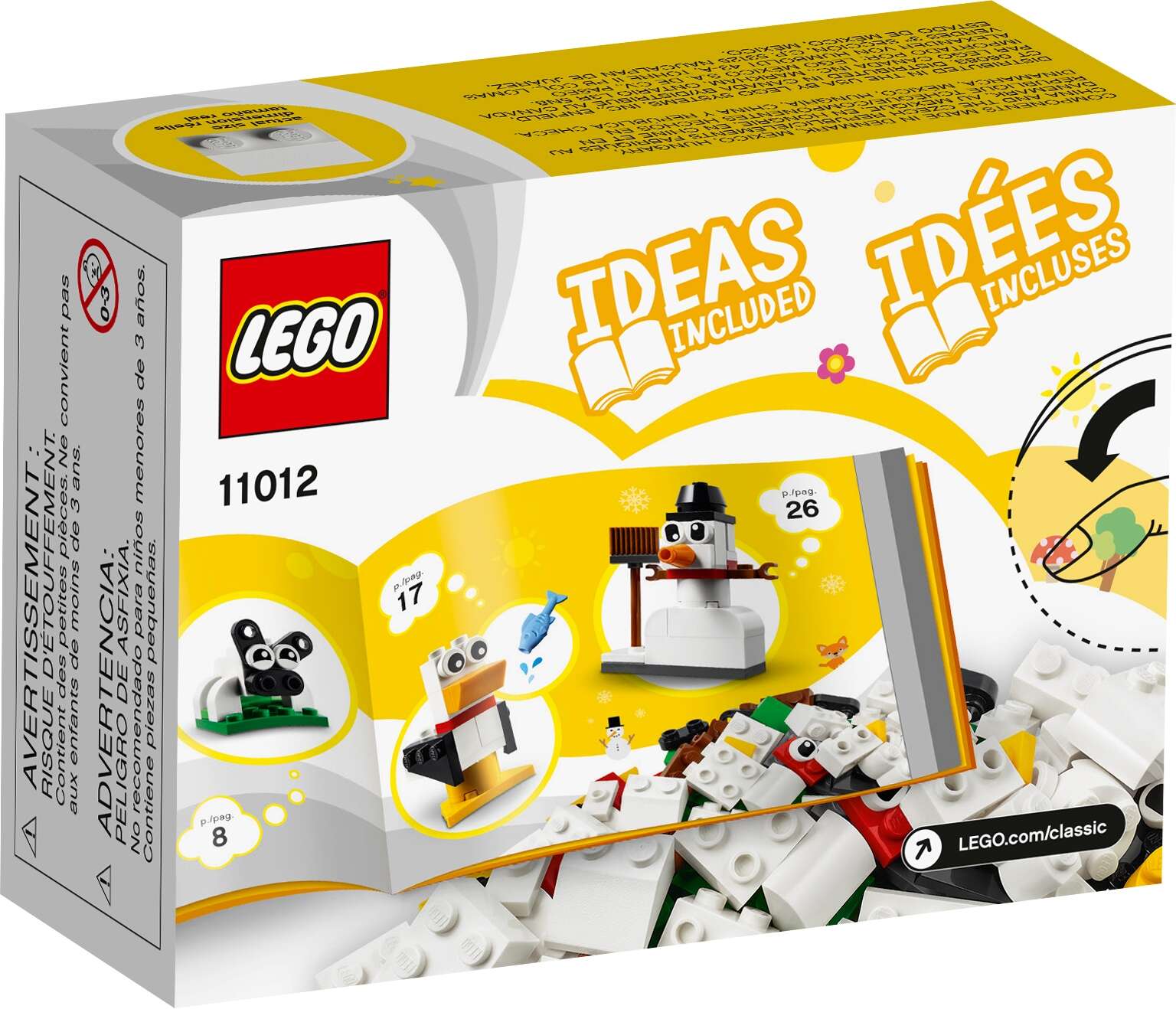 LEGO 11012 Classic Kreativ-Bauset, weißen Bausteinen, Schneemann, Schaf u mehr