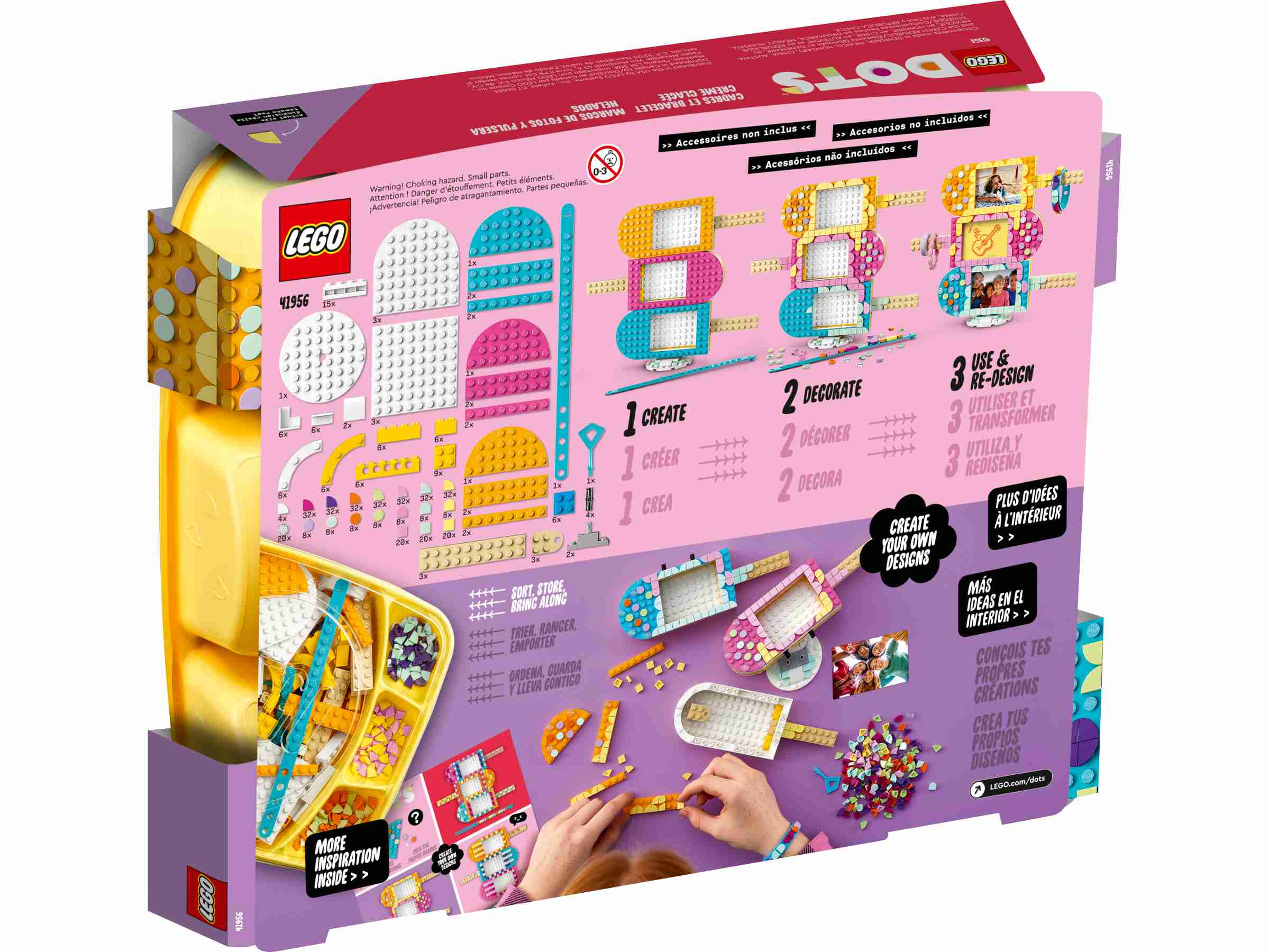 LEGO 41956 DOTS Eiscreme Bilderrahmen & Armband, für personalisierten Schmuck