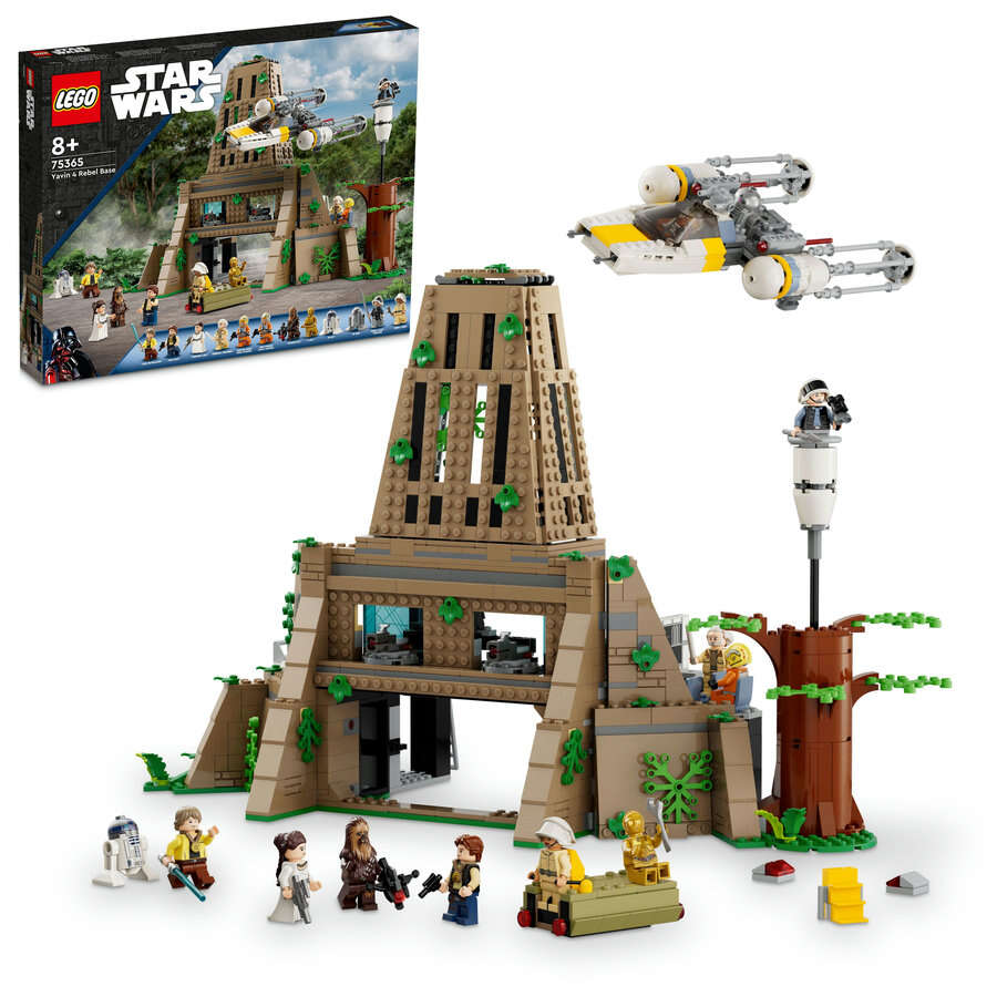 LEGO 75365 Star Wars Rebellenbasis auf Yavin 4, 10 Minifiguren, Y-Wing