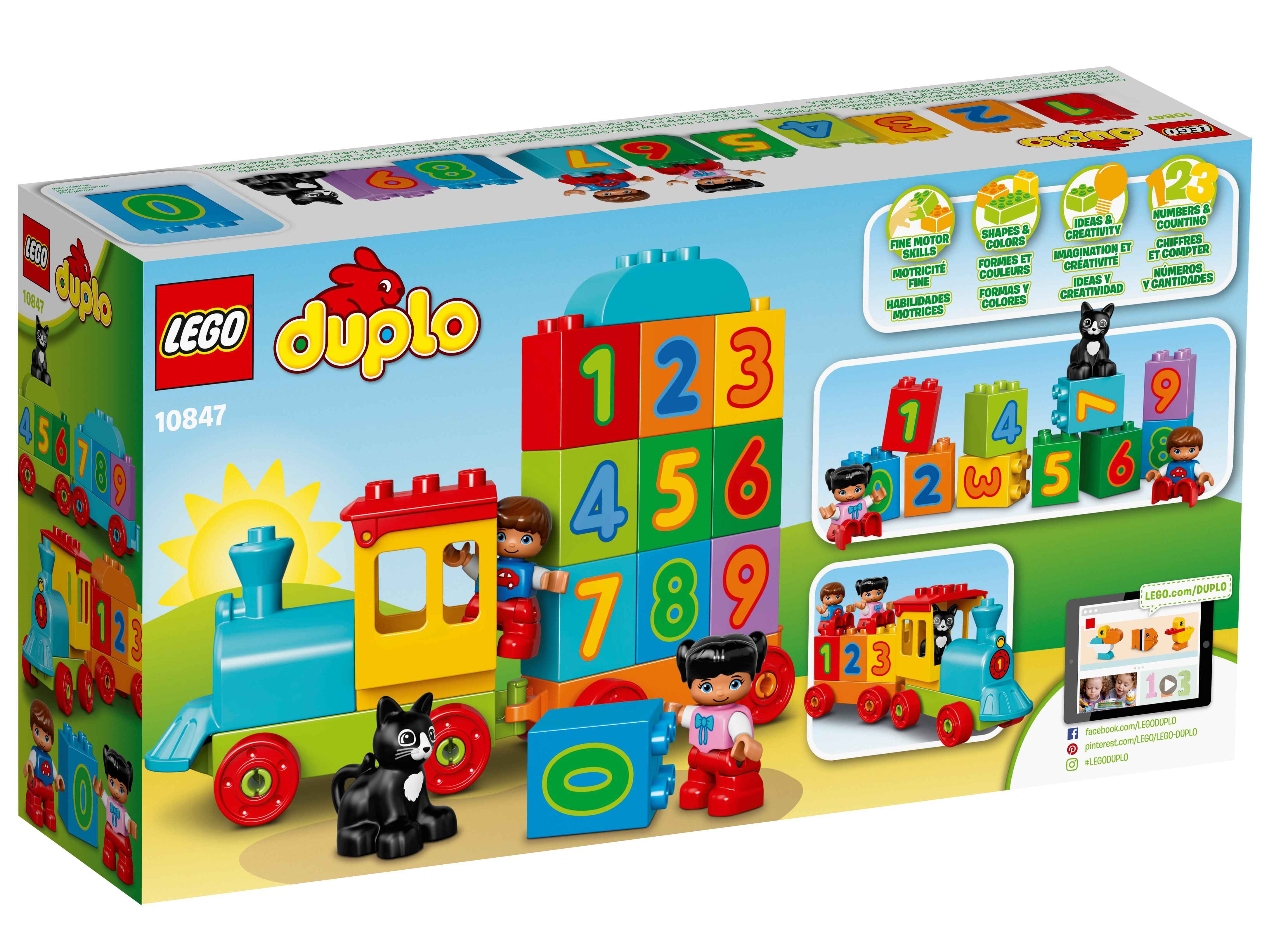 LEGO 10847 DUPLO Zahlenzug, Bauset, große Zahlensteine, Lernspielzeug Vorschule