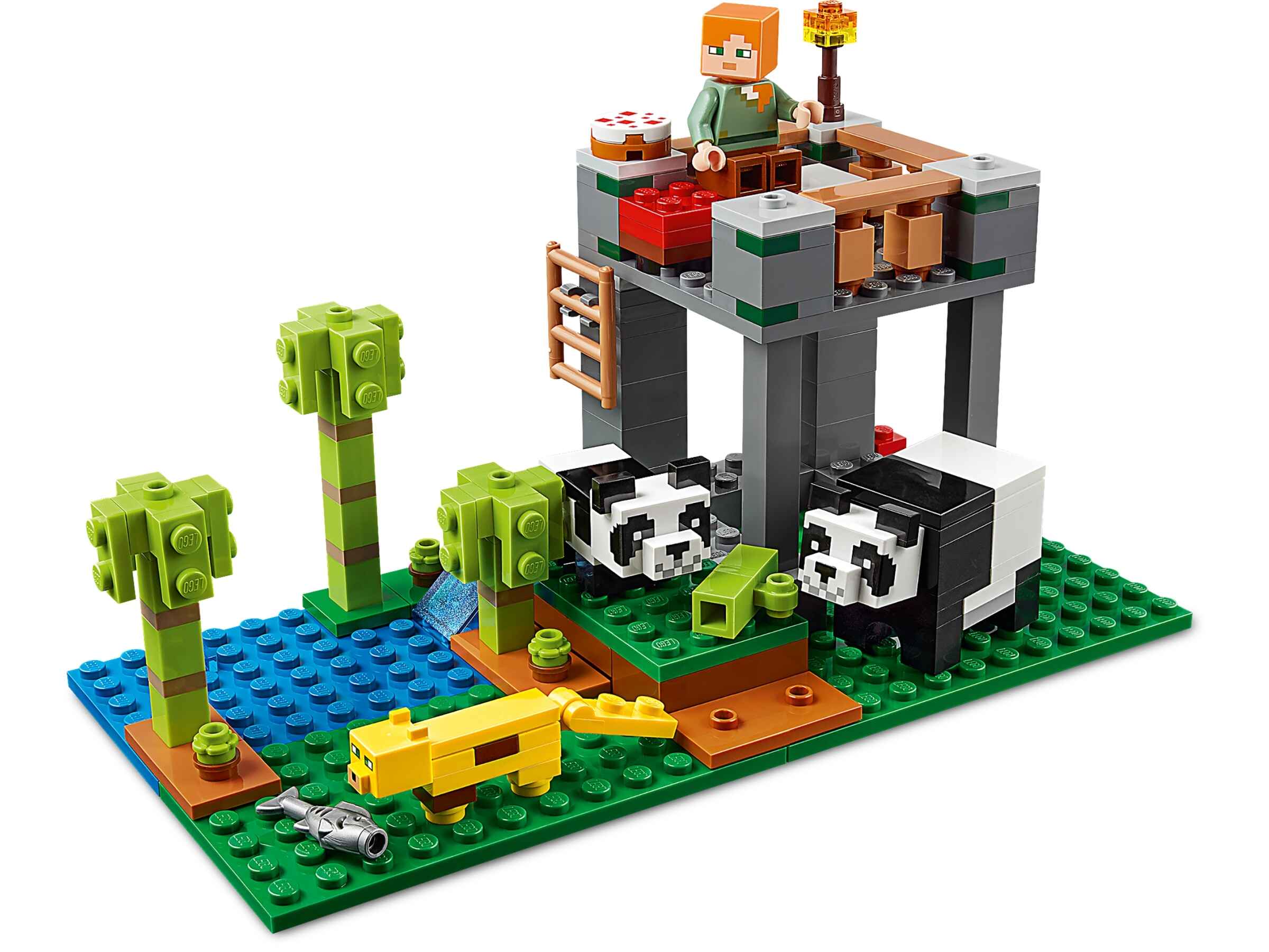 LEGO 21158 Minecraft Der Panda-Kindergarten, Bauset mit Alex und Tierfiguren