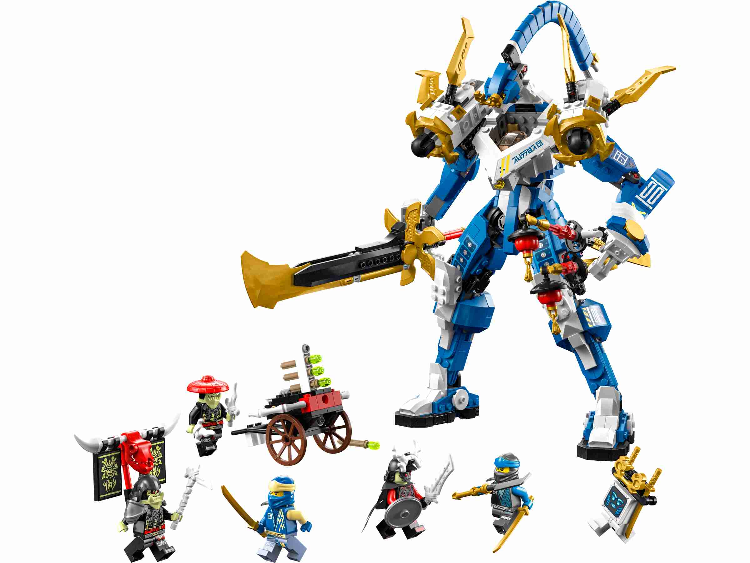LEGO 71785 NINJAGO Jays Titan-Mech, 5 Minifiguren, Pixal-Bot, Doppelarmbrust
