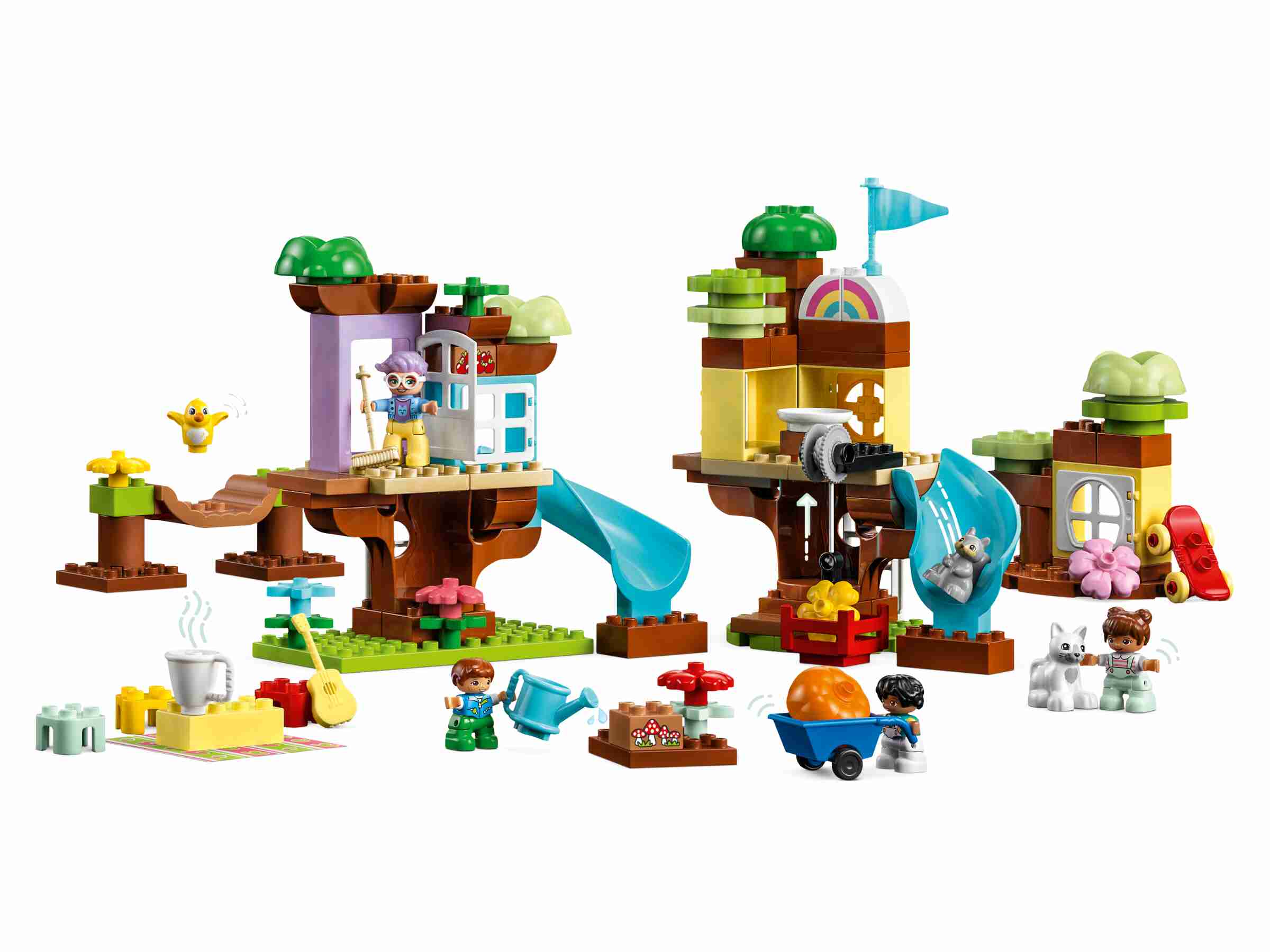 LEGO 10993 DUPLO 3-in-1-Baumhaus, Großmutter, 4 Kinder und 3 Tiere