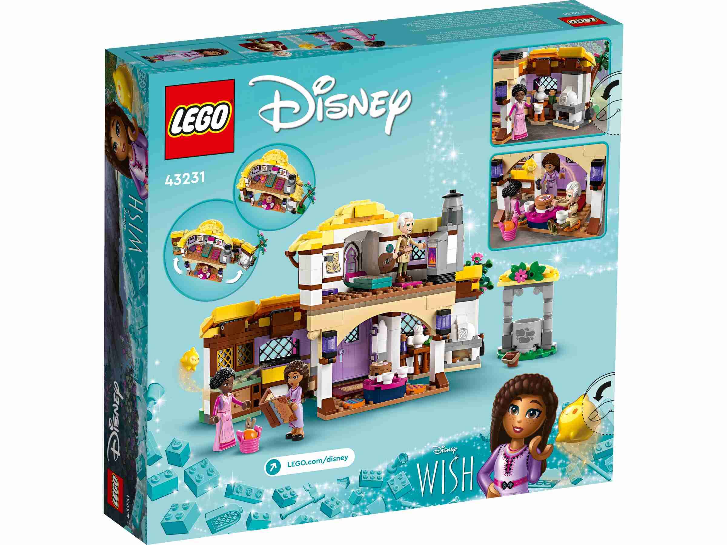 LEGO 43231 Disney Princess Ashas Häuschen, Wunschbrunnen, 4 Charaktere