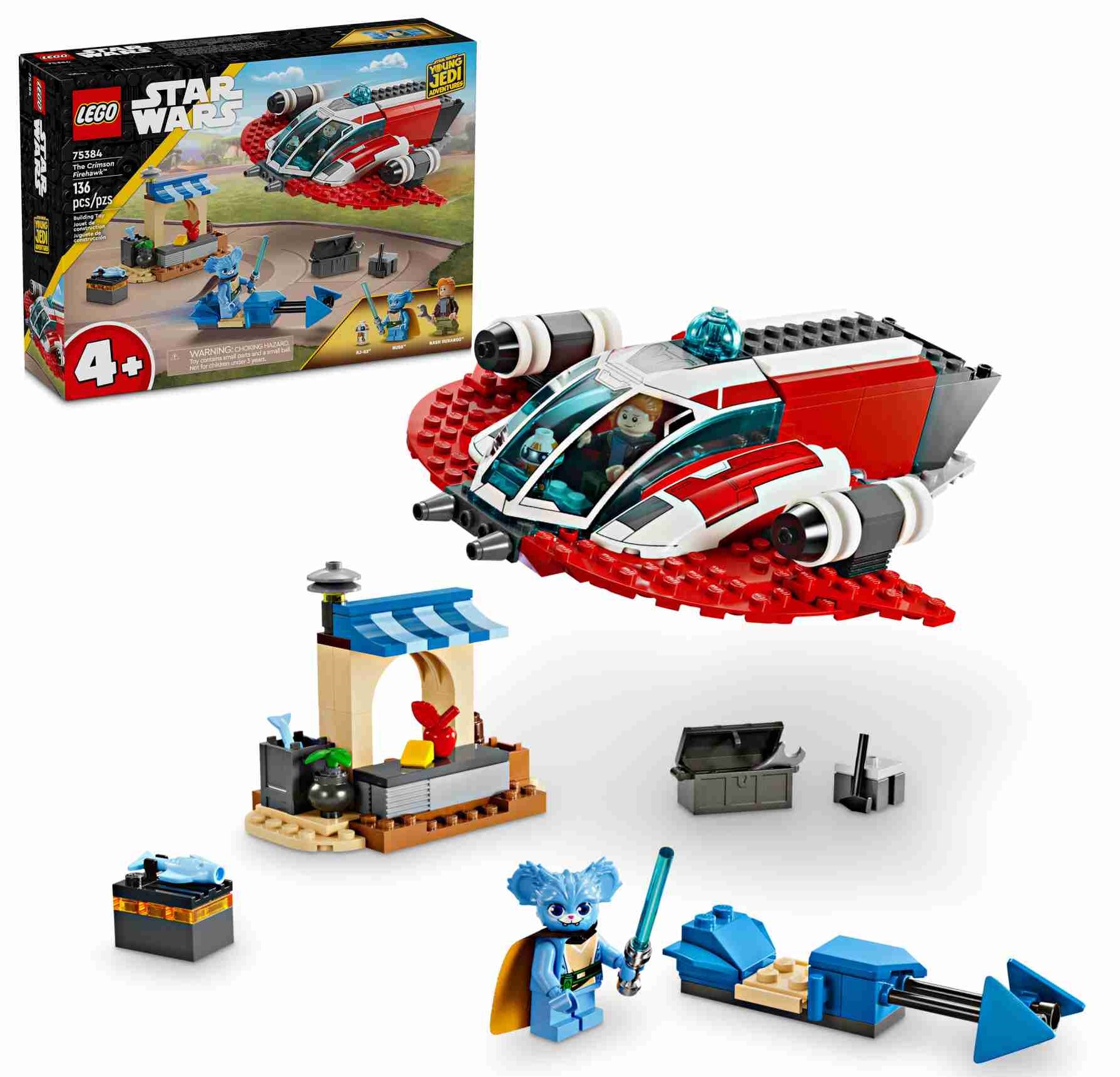 LEGO 75384 StarWars Der Crimson Firehawk, Speeder Bike, 3 Charaktere