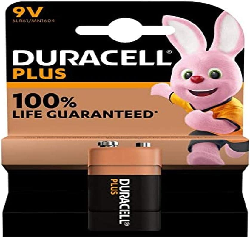 Duracell Plus 6LR61, 9V Alkaline Batterie, E-Block (9-Volt-Block) MN1604