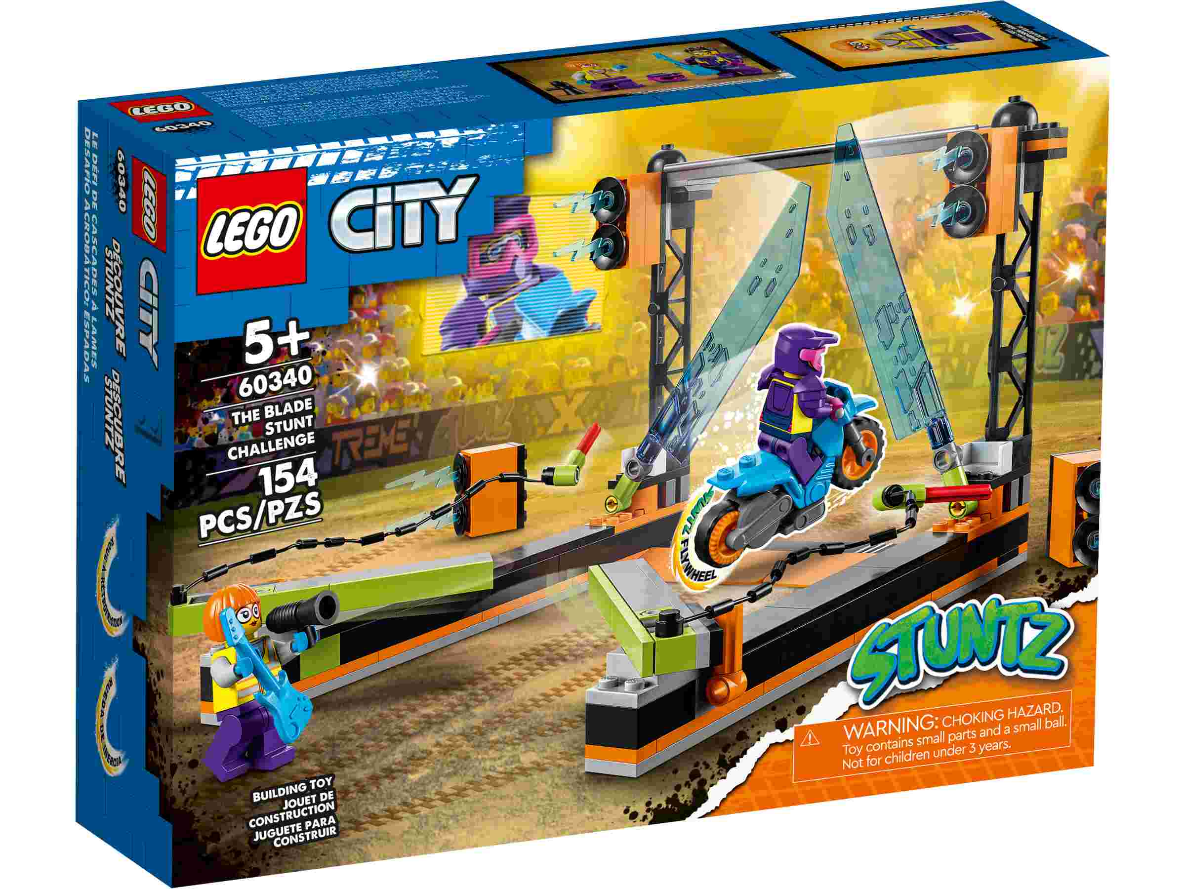 LEGO 60340 City Stuntz Hindernis-Stuntchallenge, Stuntbike mit Schwungrad