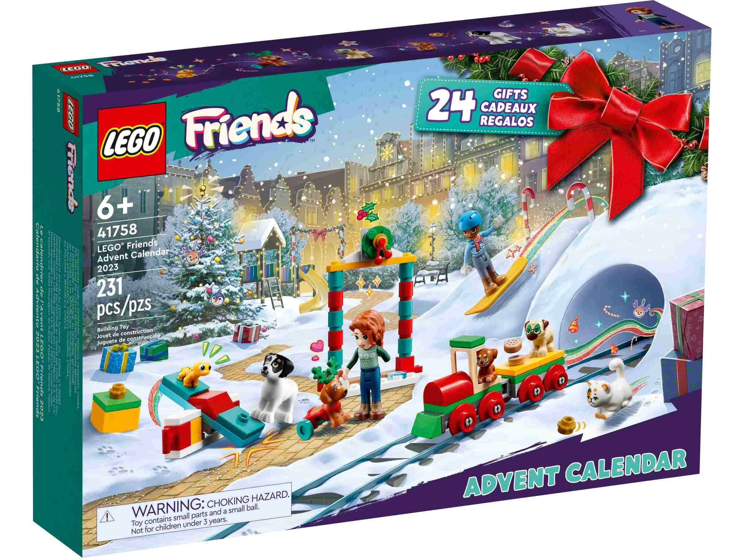 LEGO 41758 Friends Adventskalender 2023, 24 Mini-Modelle, Tierspielplatz