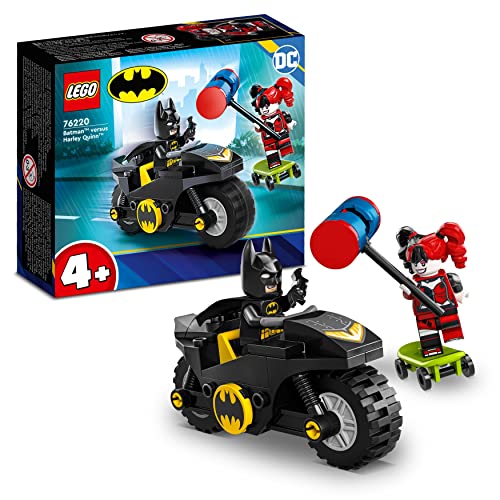 LEGO 76220 DC Batman vs. Harley Quinn, mit Action Figuren, Skateboard u Motorrad