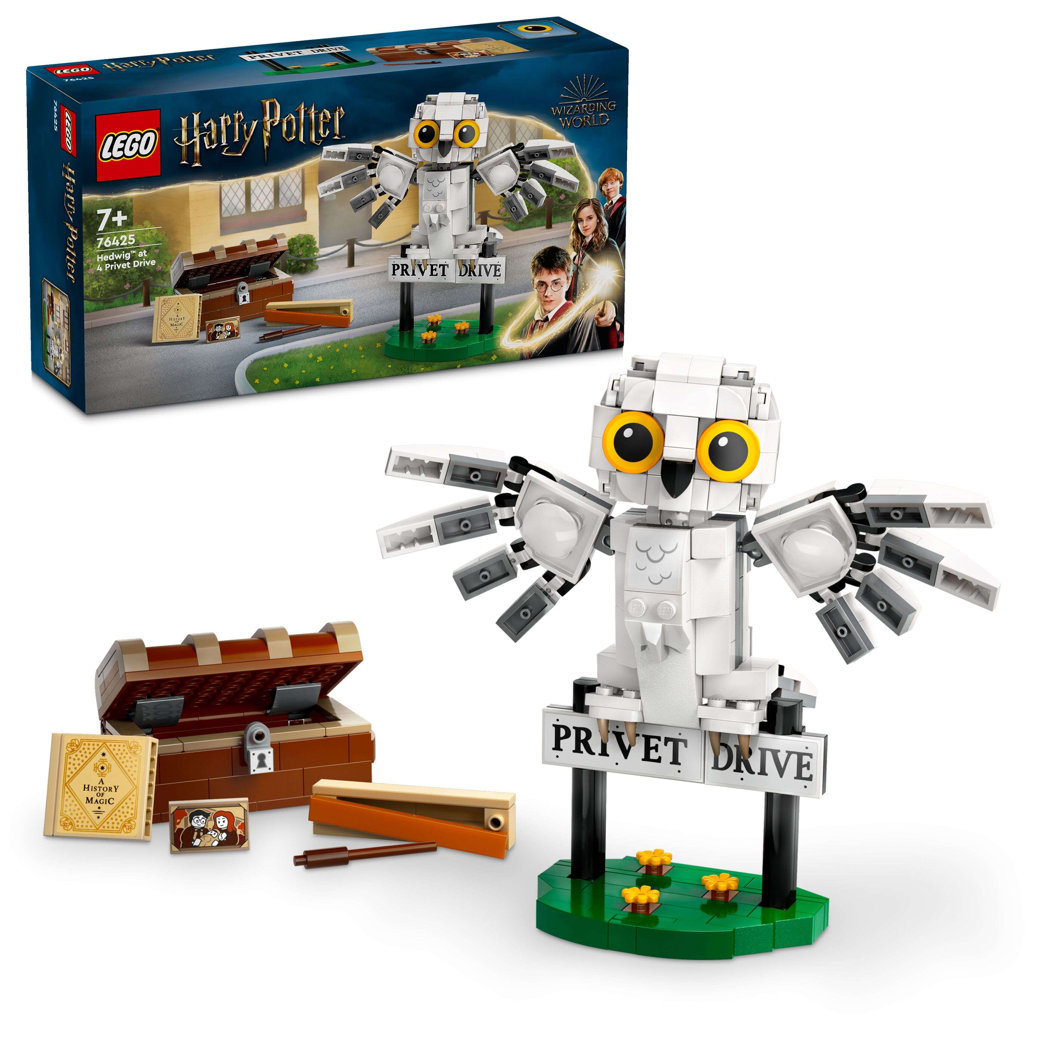 LEGO 76425 Harry Potter Hedwig im Ligusterweg 4, Truhe, Schatulle mit Zauberstab