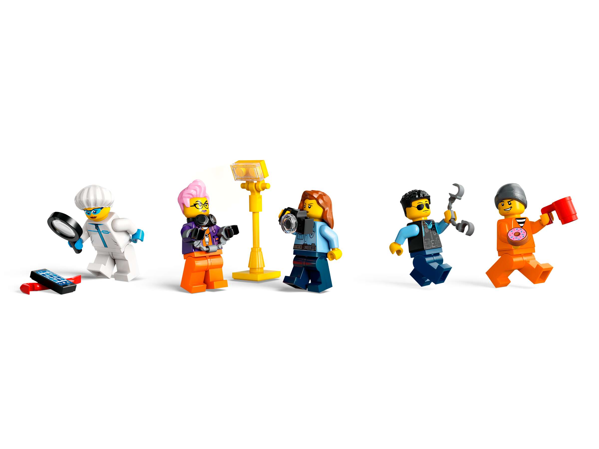 LEGO 60418 City Polizeitruck mit Labor, 5 Minifiguren, Quad, Tatortkulisse