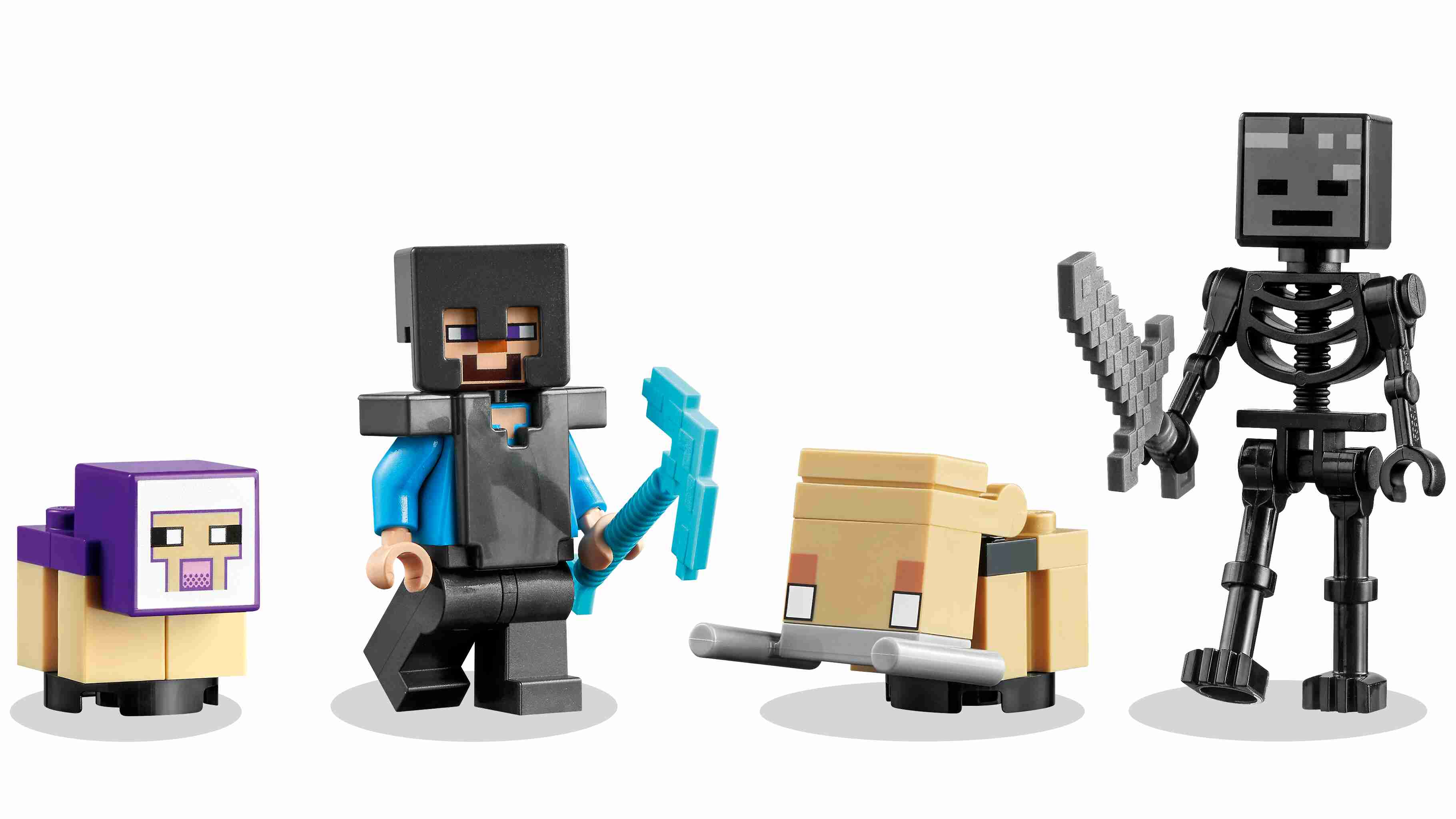 LEGO 21172 Minecraft The wither hoglin, Ruined Steve, Toys sheep, skeleton: Portal, Lobigo.co.uk