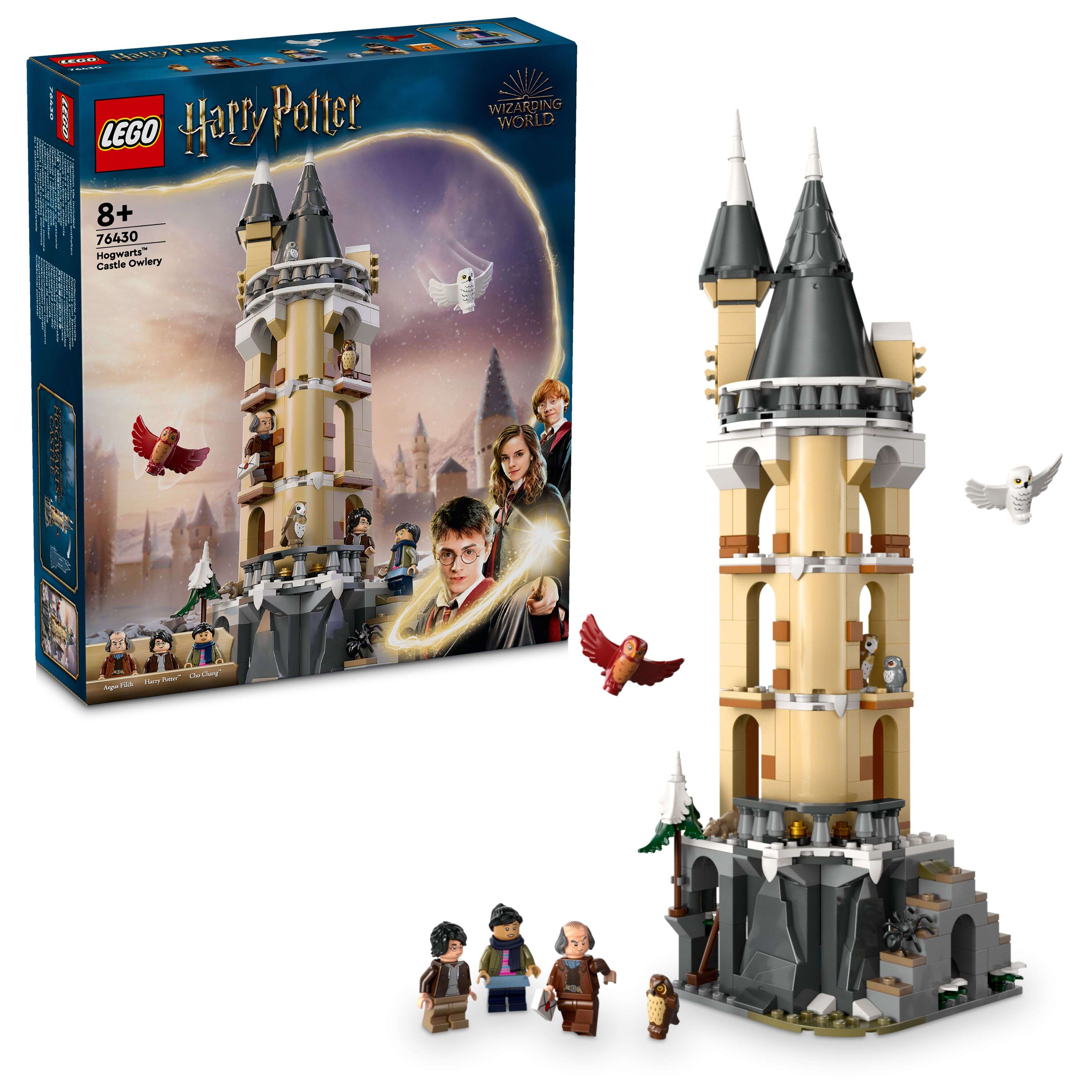 LEGO 76430 Harry Potter Eulerei auf Schloss Hogwarts, 3 Minifiguren, 5 Eulen