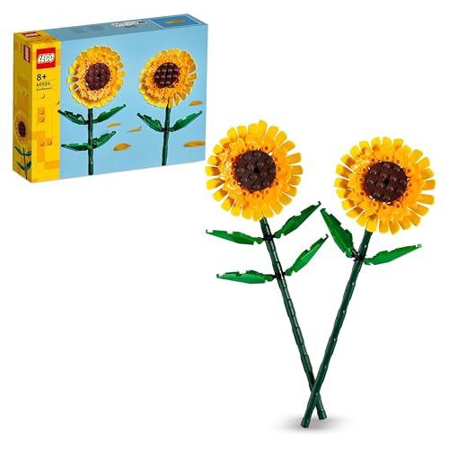 LEGO 40524 Iconic Sonnenblumen, 2 Sonnenblumenblüten, Stängel und Blätter