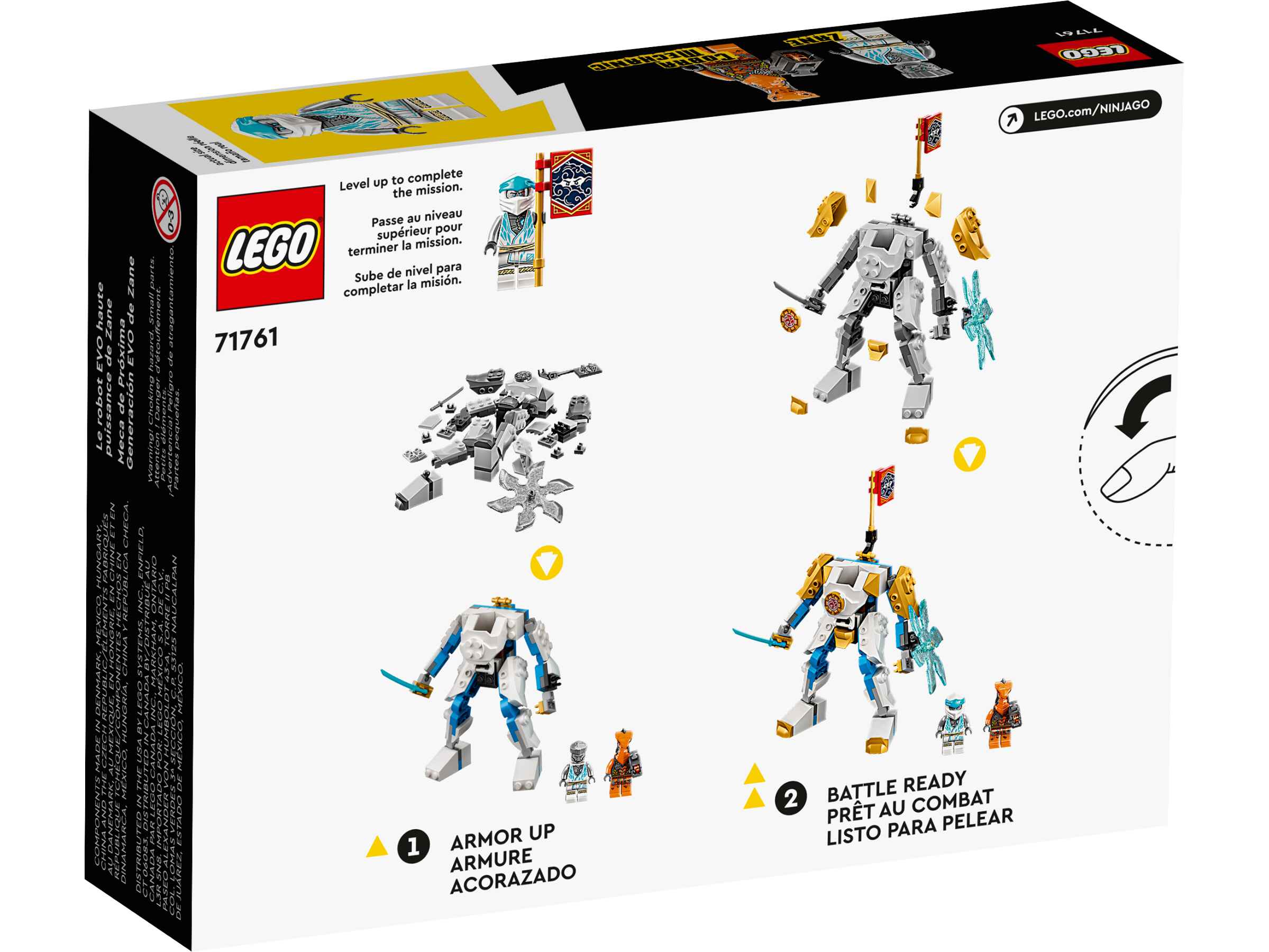 LEGO 71761 NINJAGO Zanes Power-Up-Mech EVO, Ninja-Actionfigur, Schlange