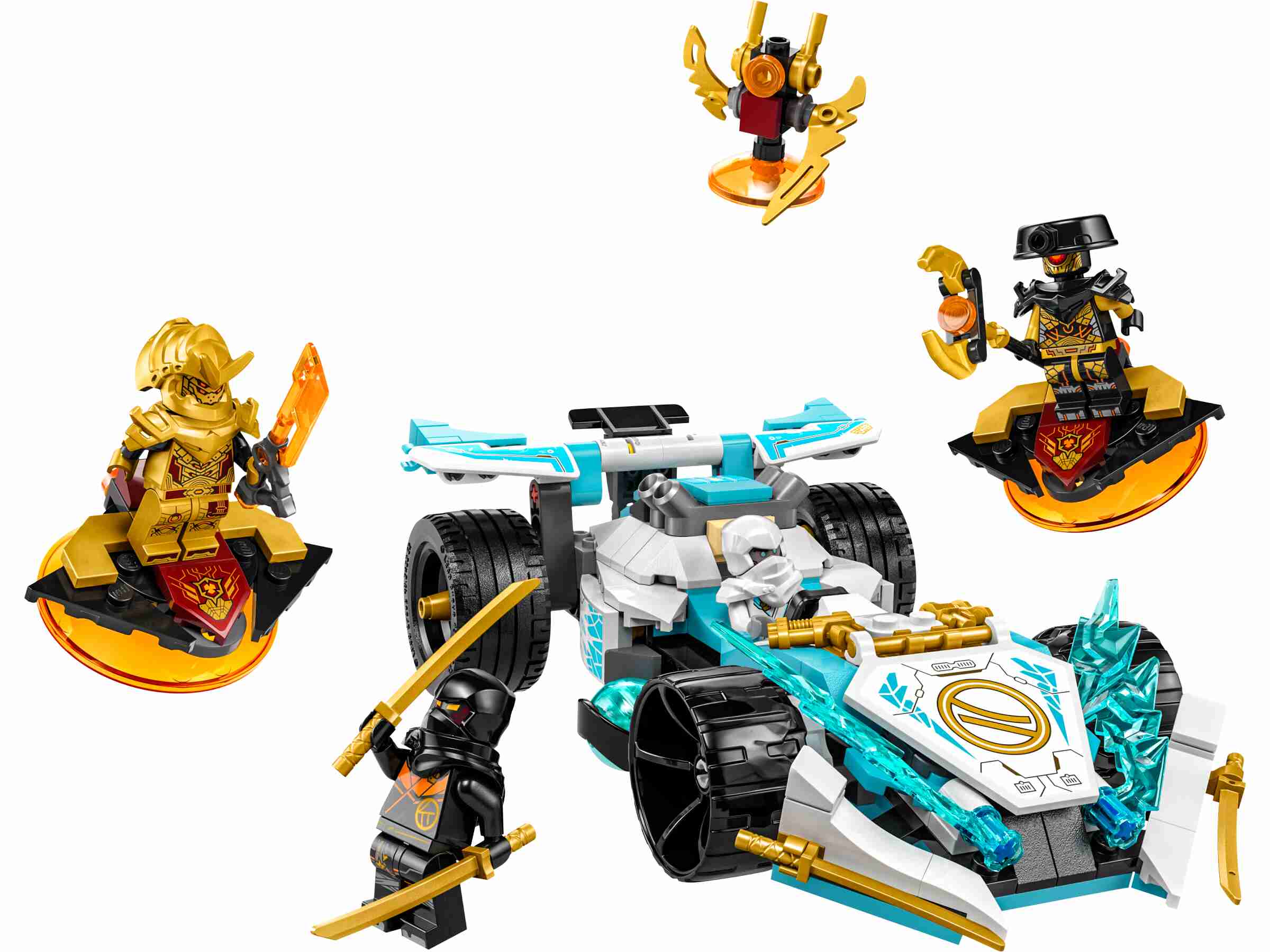 LEGO 71791 NINJAGO Zanes Drachenpower-Spinjitzu-Rennwagen, 4 Minifiguren