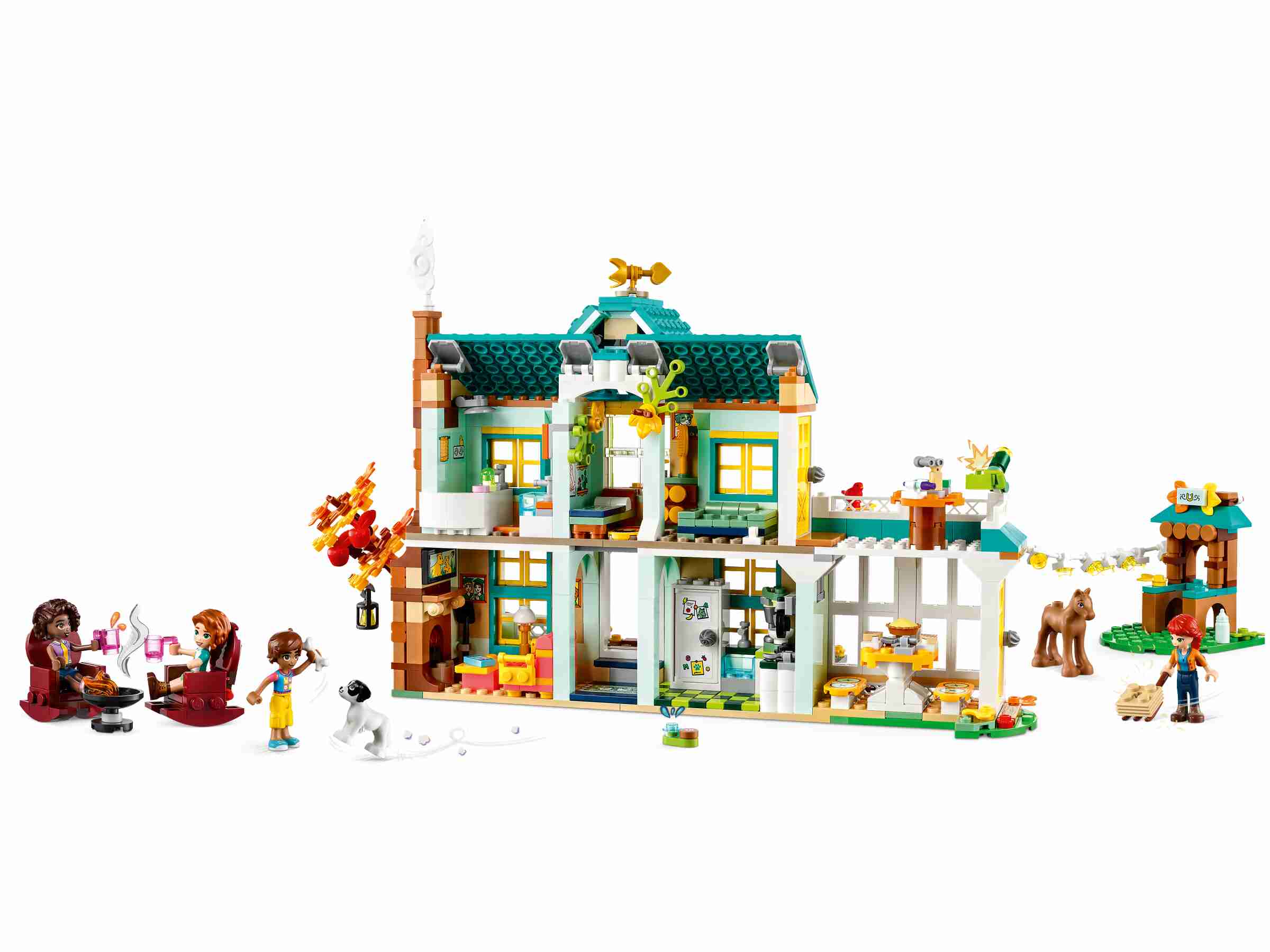 LEGO 41730 Friends Autumns Haus, Autumn, Leo, Aliya, Mia, Hündin Daisy, Fohlen