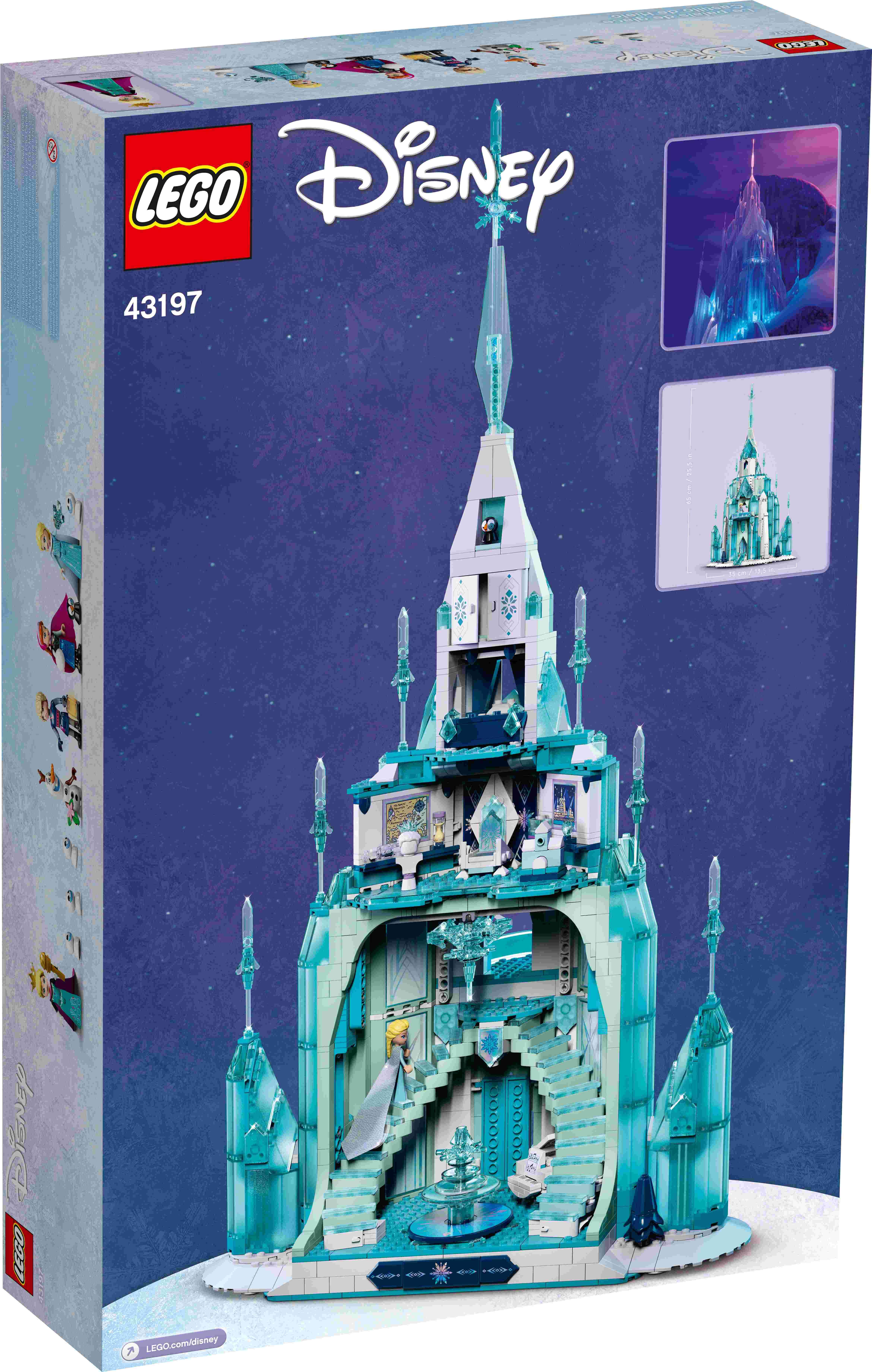 LEGO 43197 Disney Der Eispalast, Frozen, Figuren Anna, Elsa, Kristoff und Olaf