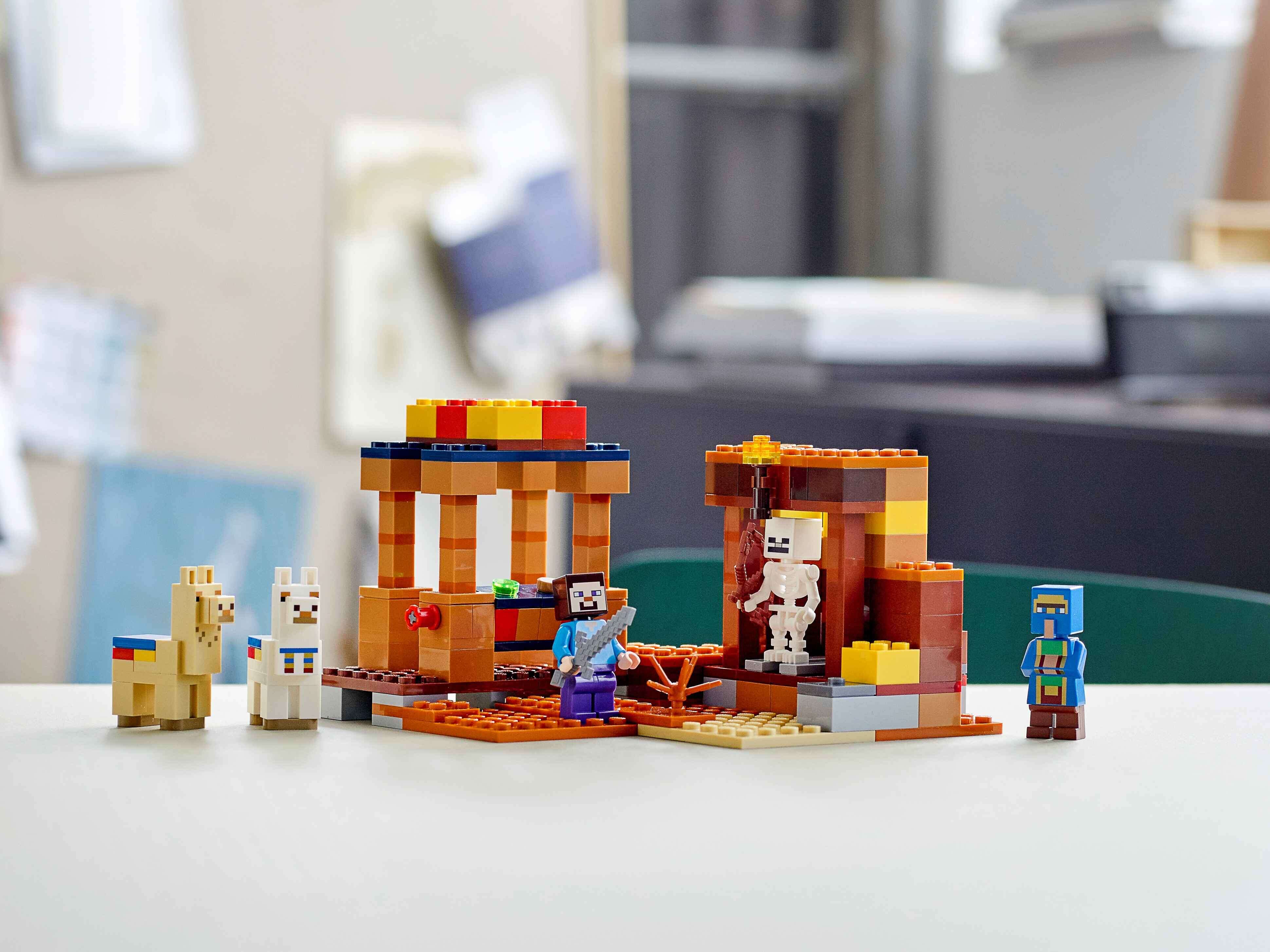 LEGO 21167 Minecraft Der Handelsplatz, Steve, Lamas, Skelett