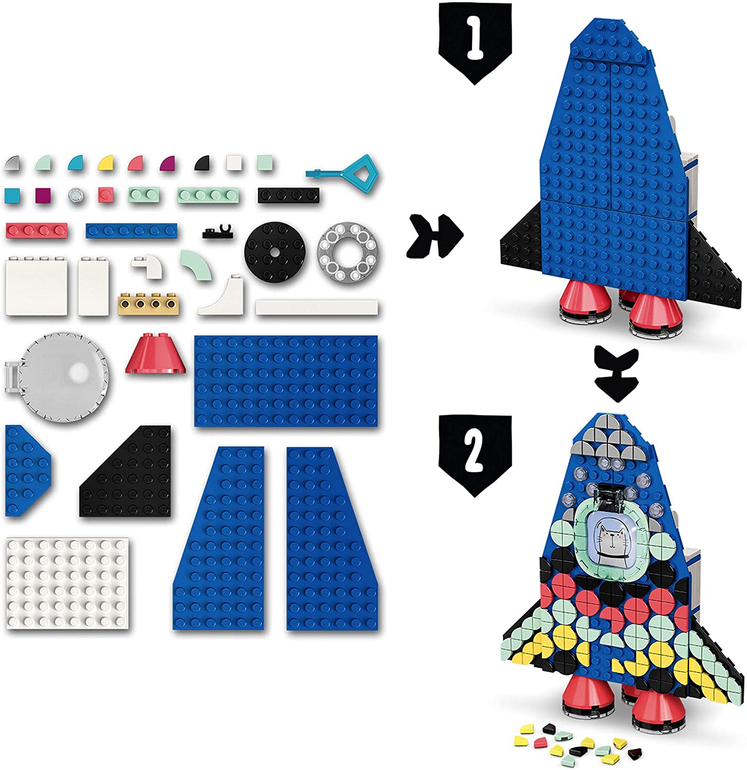 LEGO 41936 DOTS Raketen Stiftehalter, Kreativset für Kinder